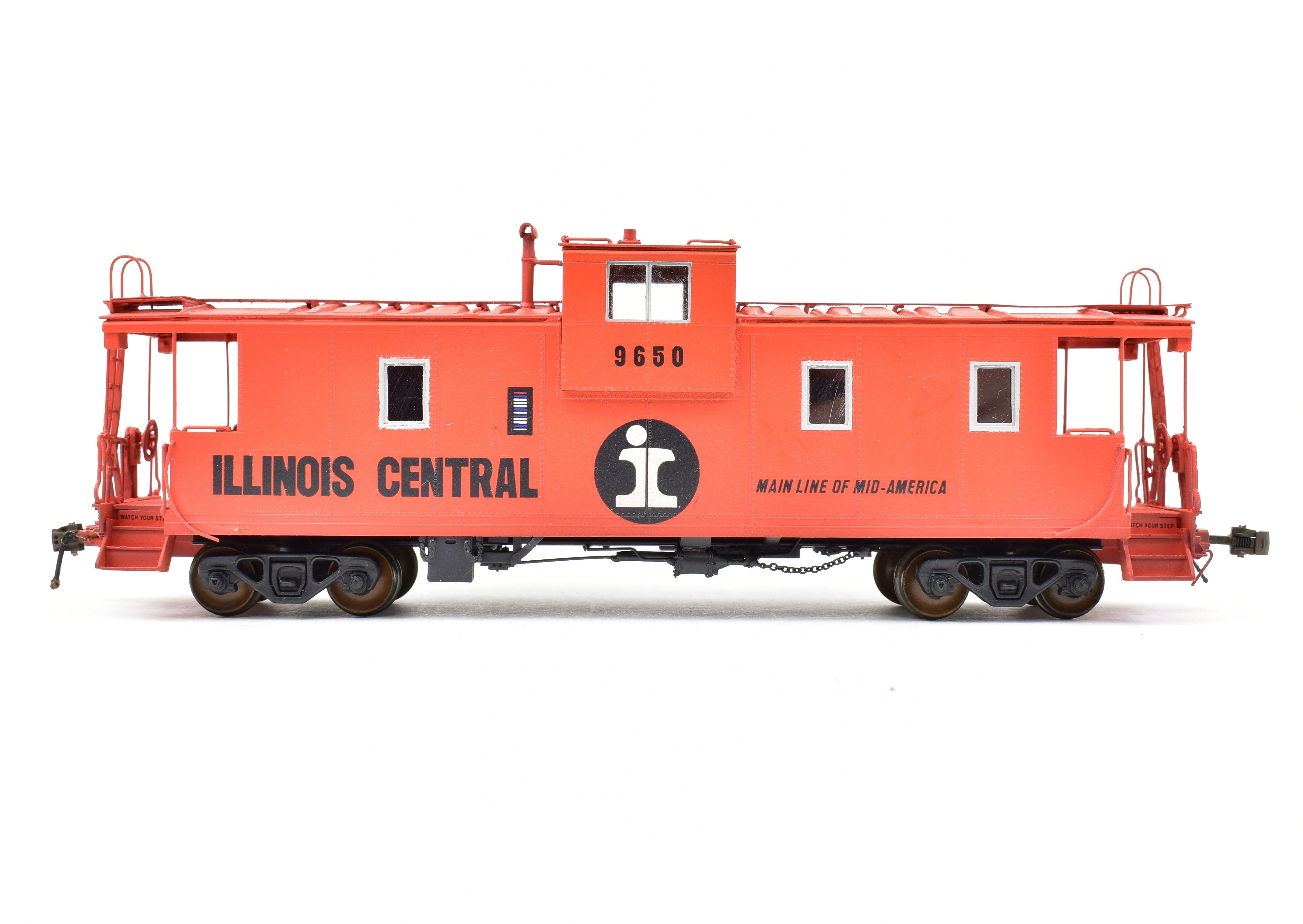 HO Scale Brass Model - Overland Models, Inc. Illinois Central Extended Vision Centrallia Shops Caboose Professionally Painted by OMI
