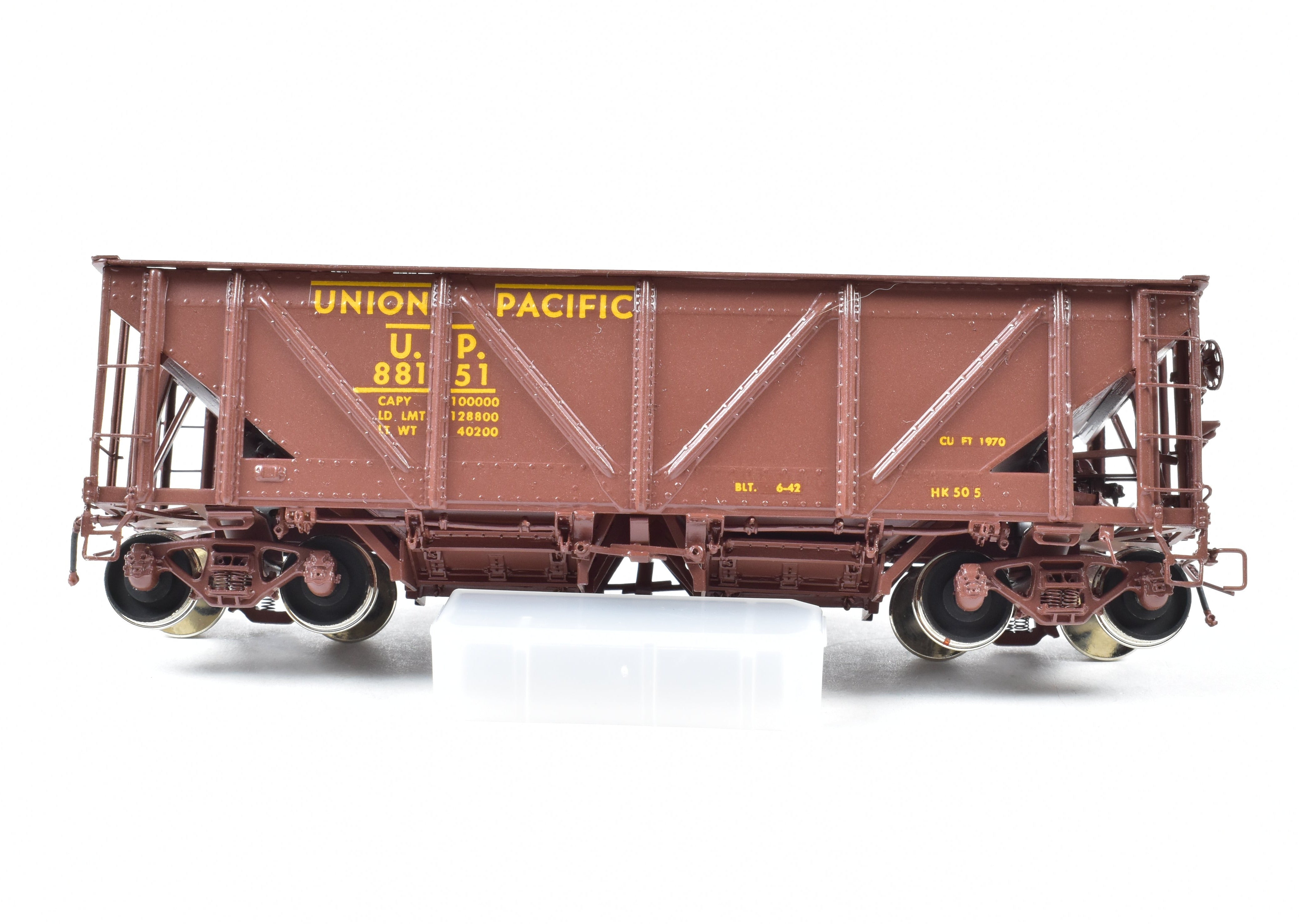 HO Scale Brass Freight Car - OMI (Overland Models, Inc.) Union Pacific Hart Selective Ballast & Coal Car HK - 50 - 5 FP, Ideal for Model Railroading