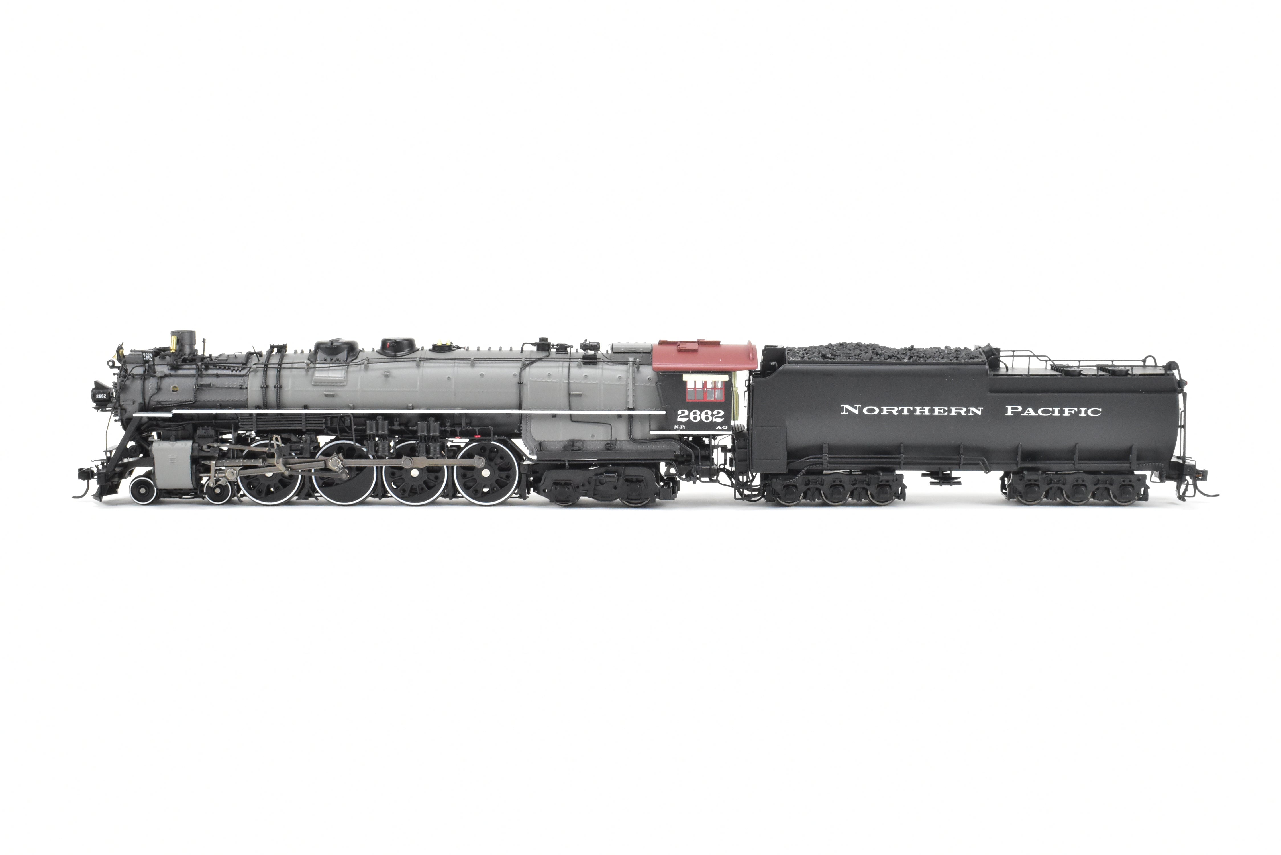 HO Scale Model Train - Broadway Limited Imports Brass Hybrid Series Northern Pacific A - 3 4 - 8 - 4 FP Locomotive with Gray Boiler (Post 1947) and Smoke, Featuring Paragon 4 Sound for DC and DCC Operation