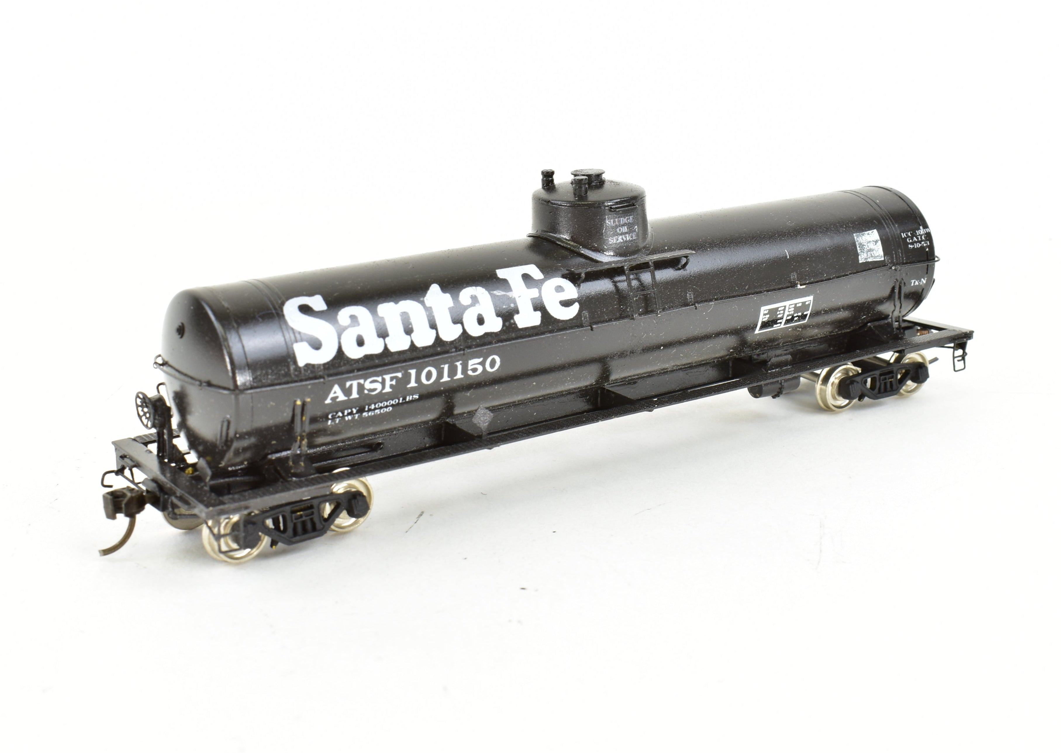 HO Scale Brass Precision Scale Co. 16,000 Gallon Tank Car Professionally Painted in ATSF - Santa Fe Style
