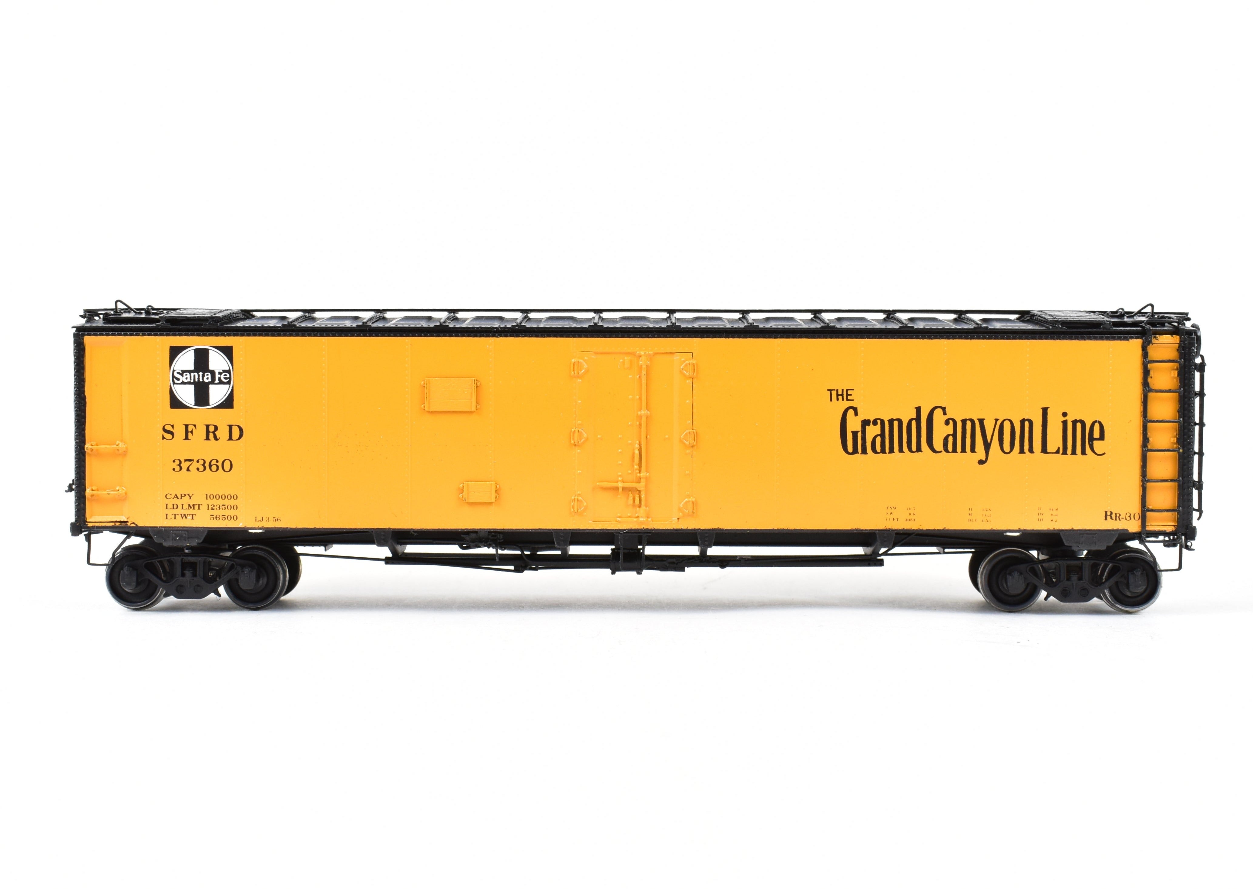 HO Scale Brass Model - Overland Models, Inc. ATSF - Santa Fe SFRD Rr - 30 Class 50 - Foot Ice Bunker Steel Refrigerator Car with Custom Painting by Turner Junction Models