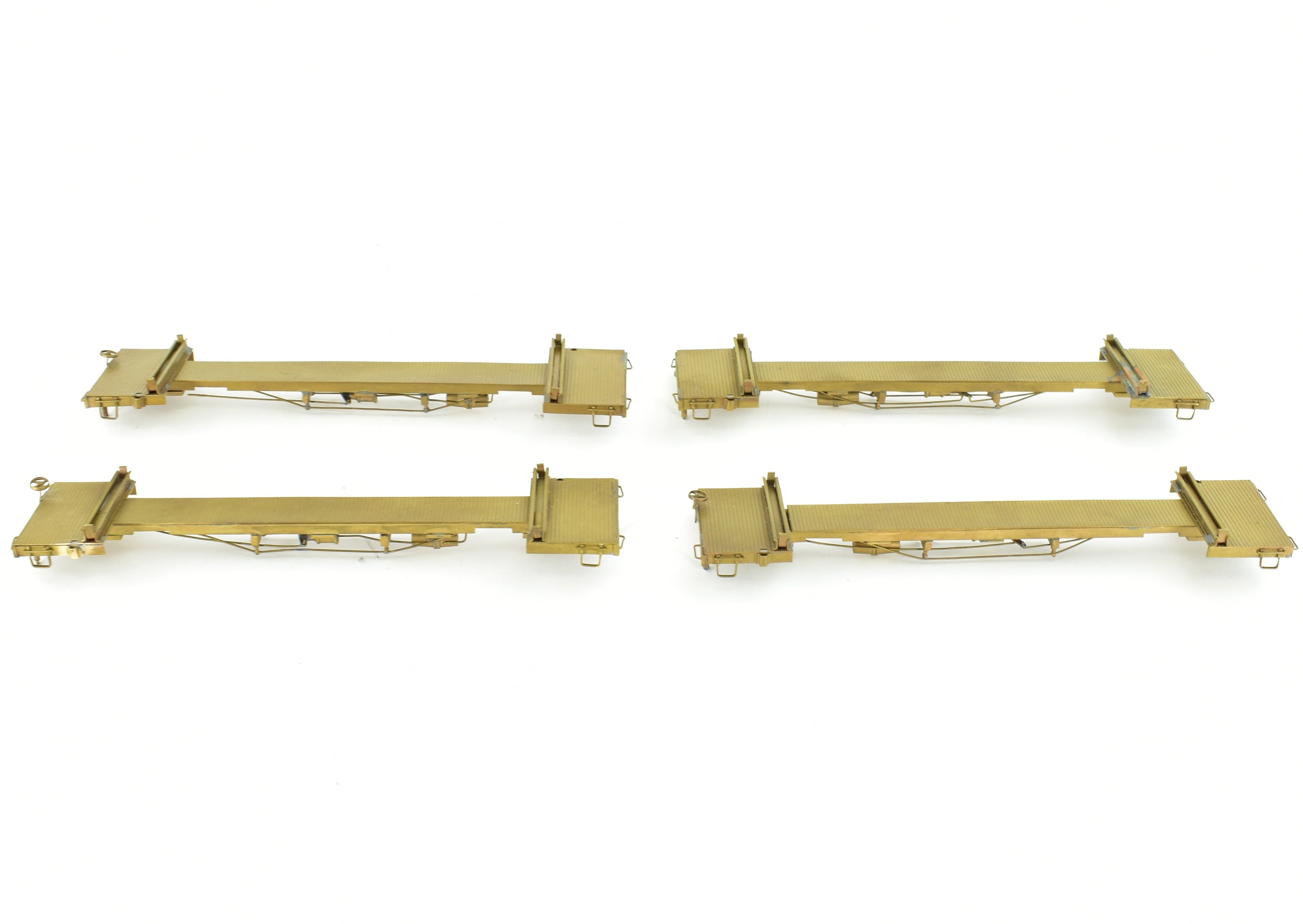 HO Brass 41' Log Cars 4-Pack by Far East Distributors, No Trucks