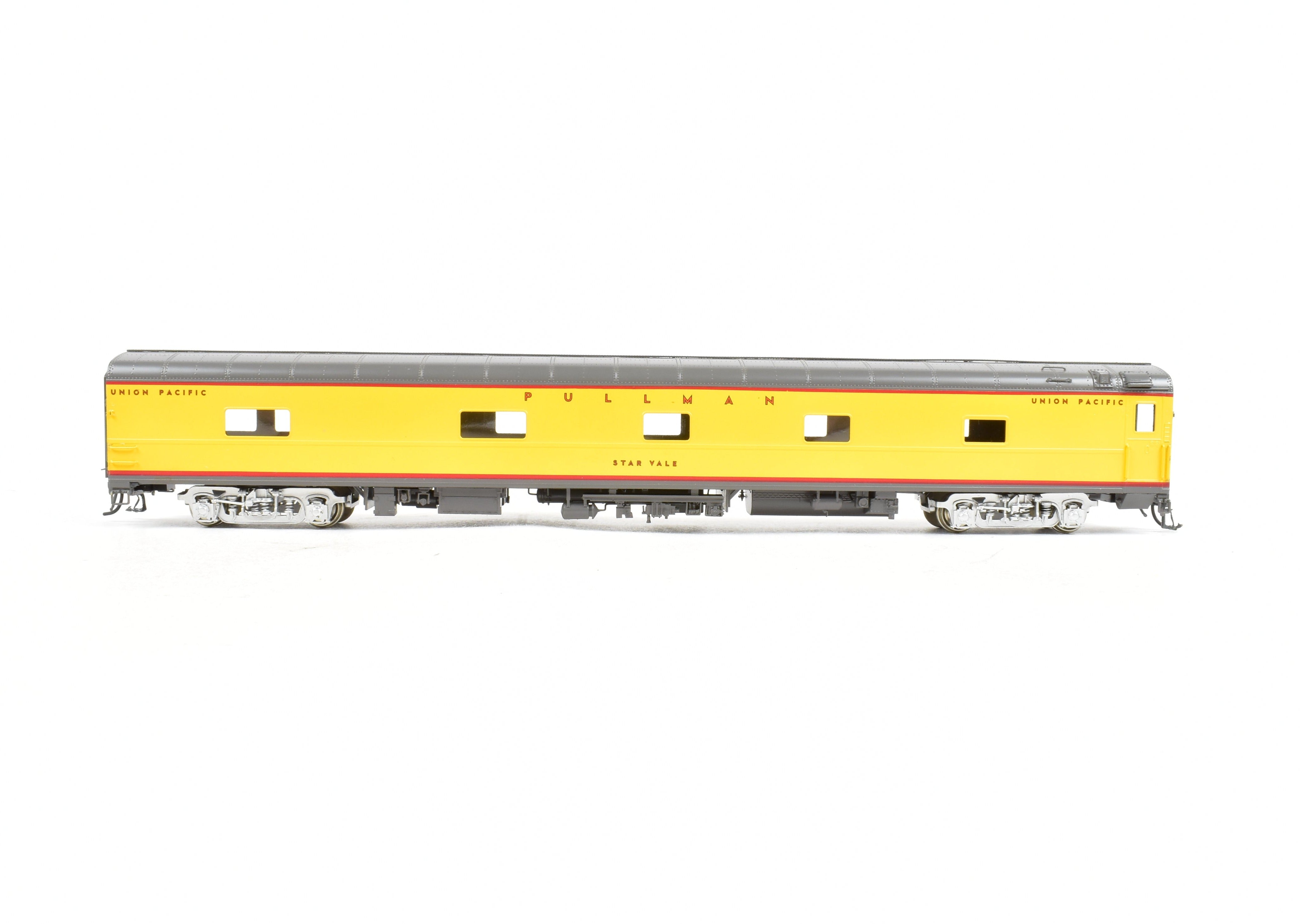 High - Quality HO Scale Brass Union Pacific Star Vale 11 - Bedroom Star Series Sleeper Model by Wasatch Model Co., Professionally Painted