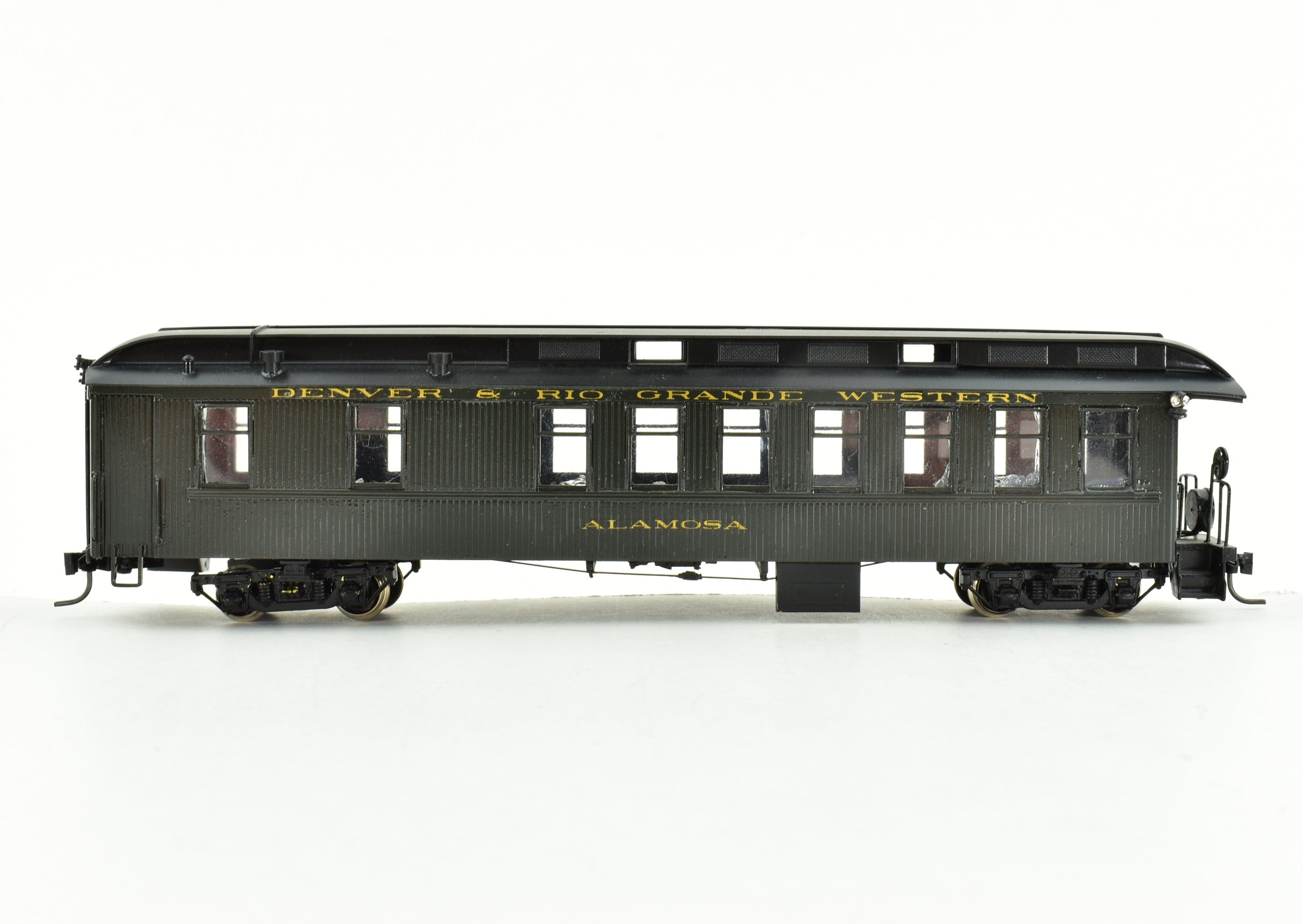 HOn3 Scale Custom Painted Brass NJ Custom Denver & Rio Grande Western (D&RGW) Parlor Car Alamosa Model Train, No Box