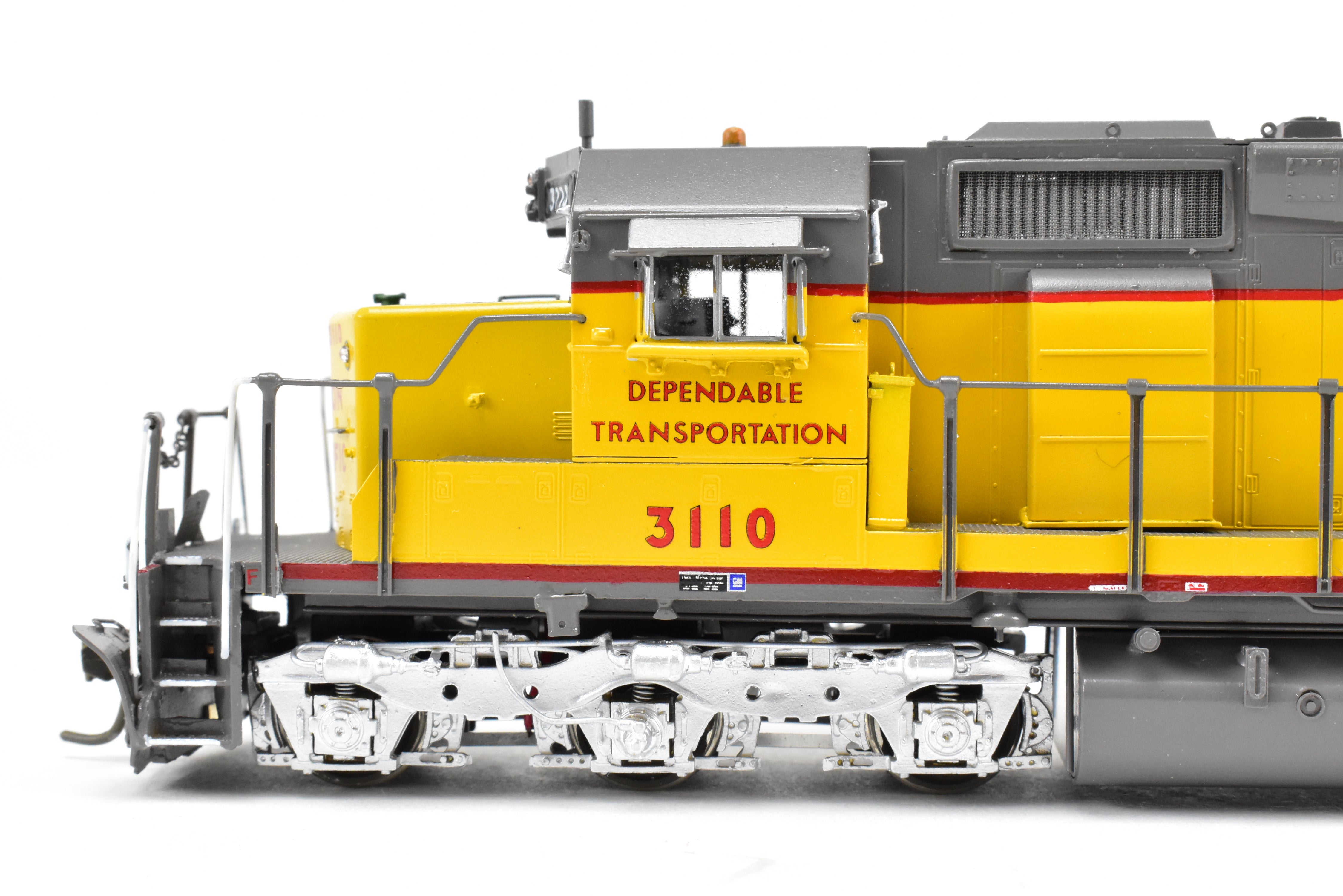 HO Scale Brass Model Train by Overland Models Inc. - Union Pacific EMD SD40 Locomotives with Road Numbers from 3083 to 3122, Specifically CP #3110