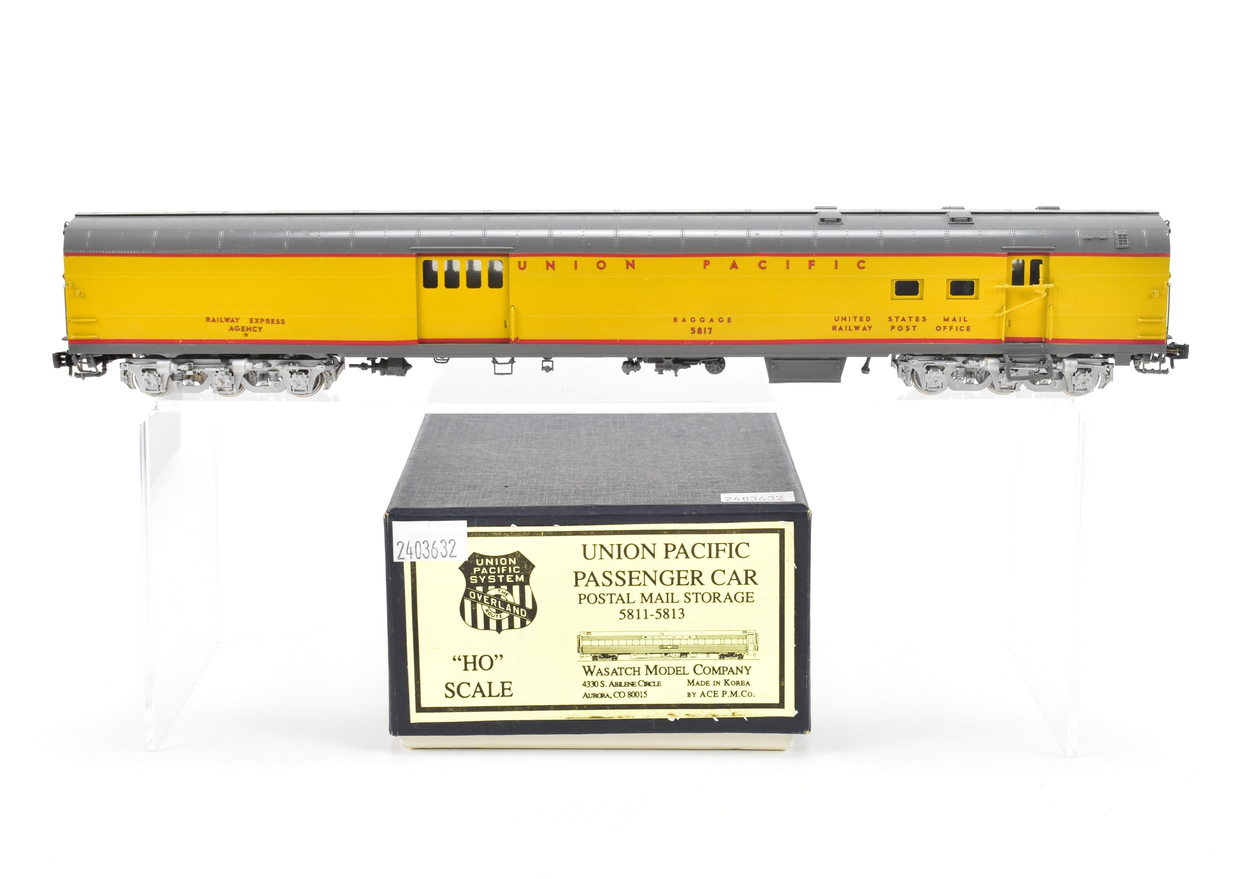 HO Brass Wasatch UP Union Pacific 1950 Postal Mail Storage Cars 5811 - 5813, C/P #5817