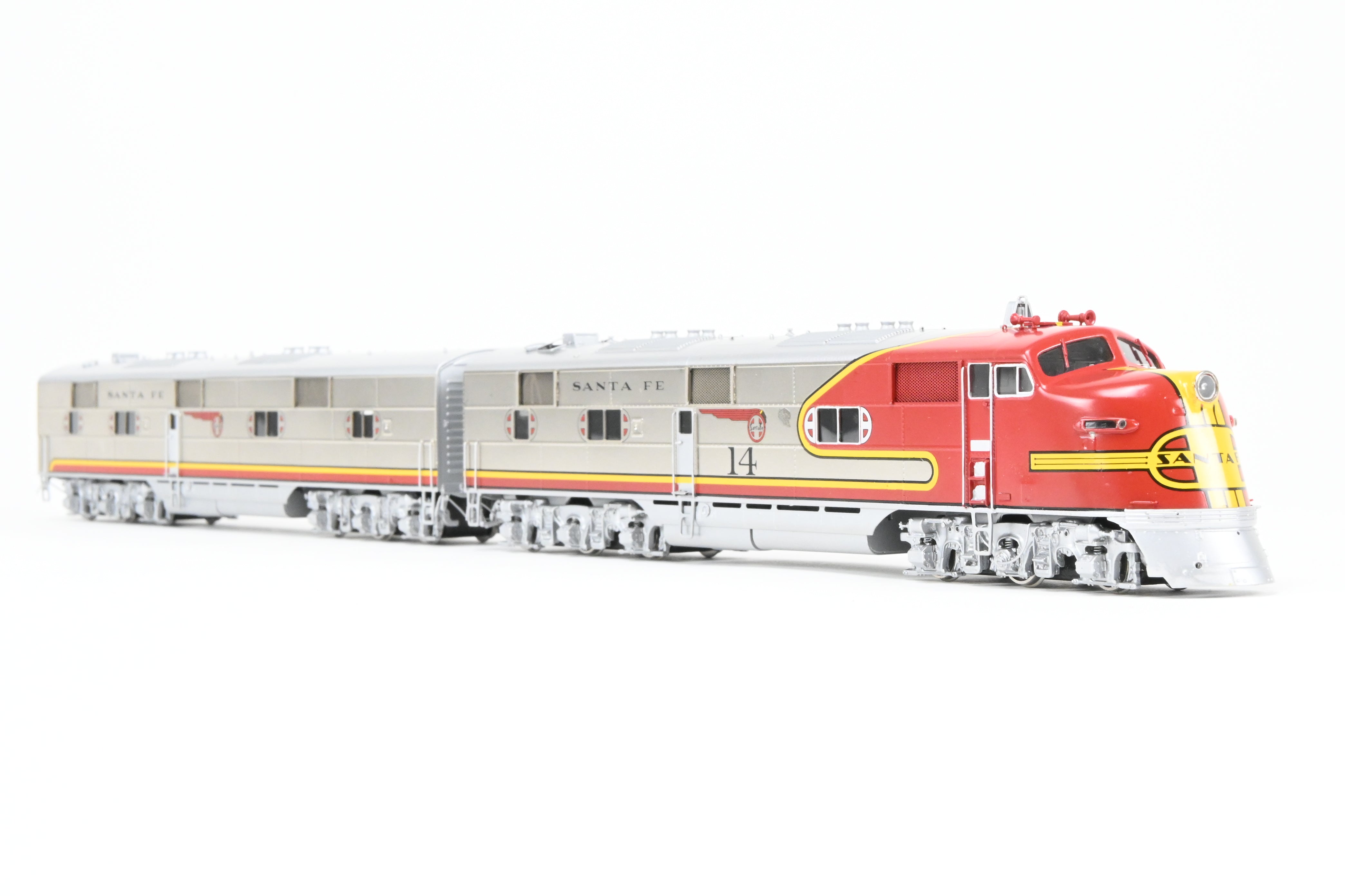 HO Scale Brass Conventional Cylinder - Challenger Imports ATSF - Santa Fe EMD E6 A/B Set with Plating and Painting, No. 14