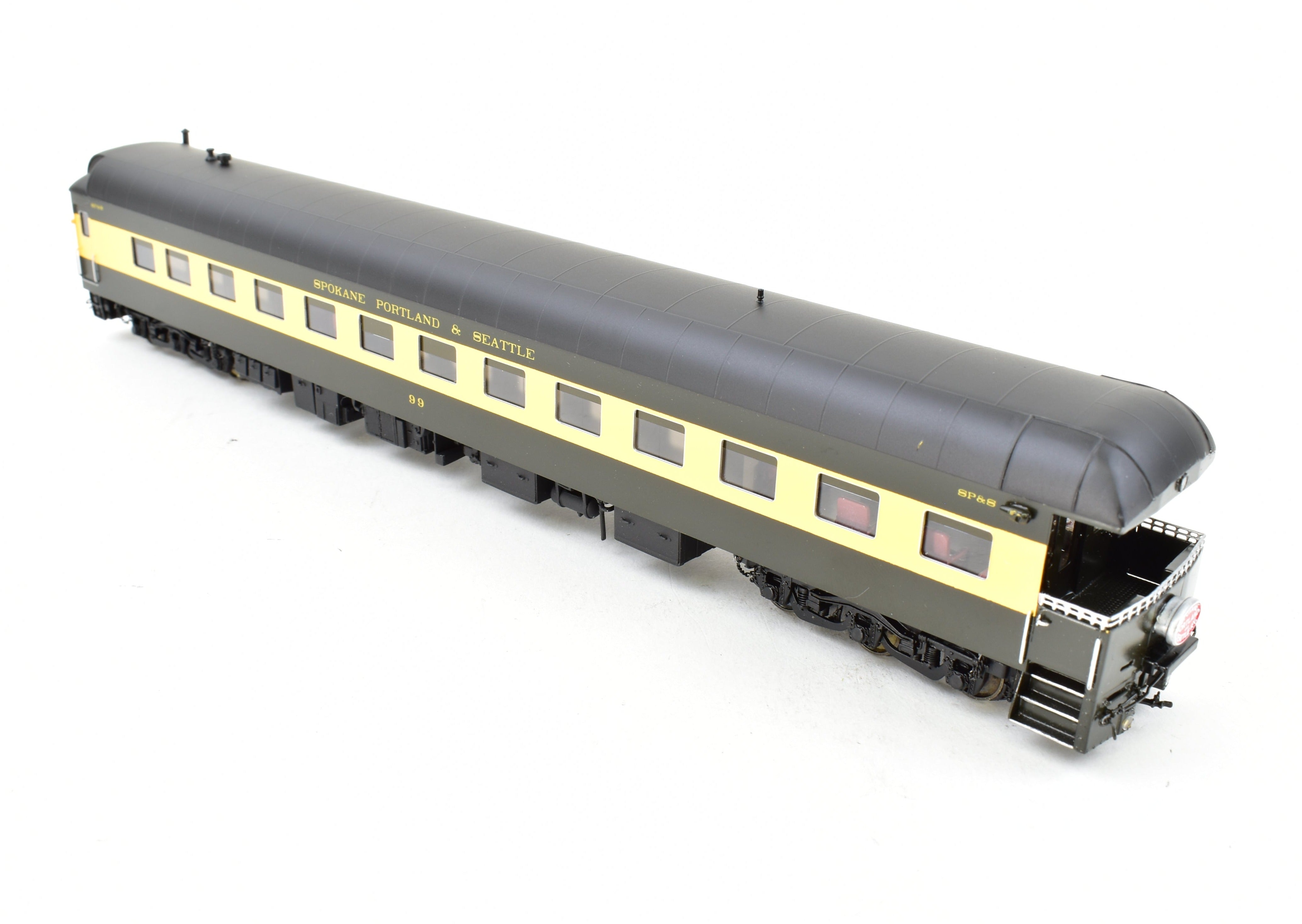 HO Scale Brass Model Railroad Business Car - North Bank Line SP&S (Spokane, Portland & Seattle) Business Car No. 99, Circa 1965 - 1970, Fine - Quality Collectible