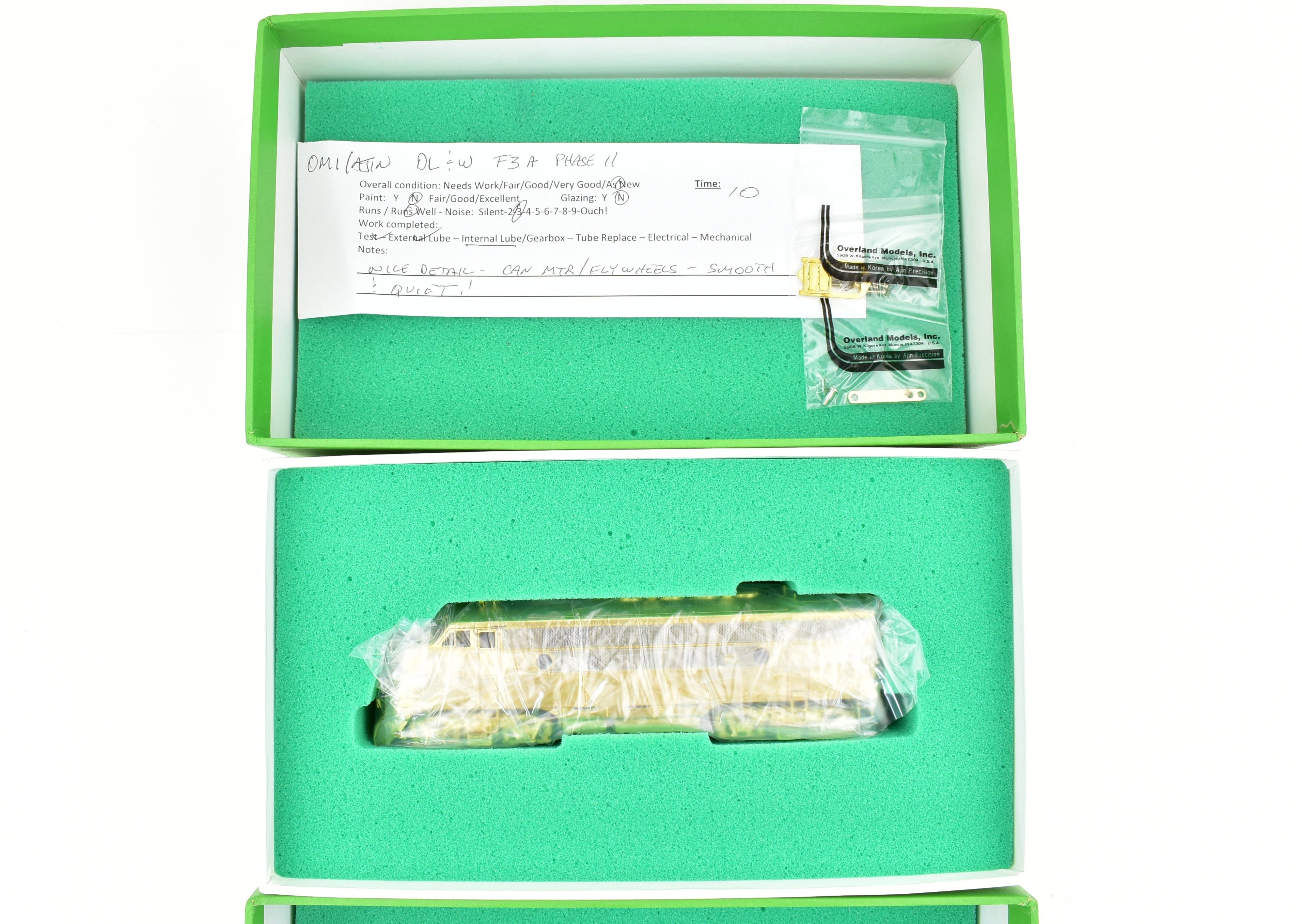 HO Scale Brass Model Train Set - Overland Models Inc. DL&W - Lackawanna EMD F3 A Unit and F3 B Unit Combo