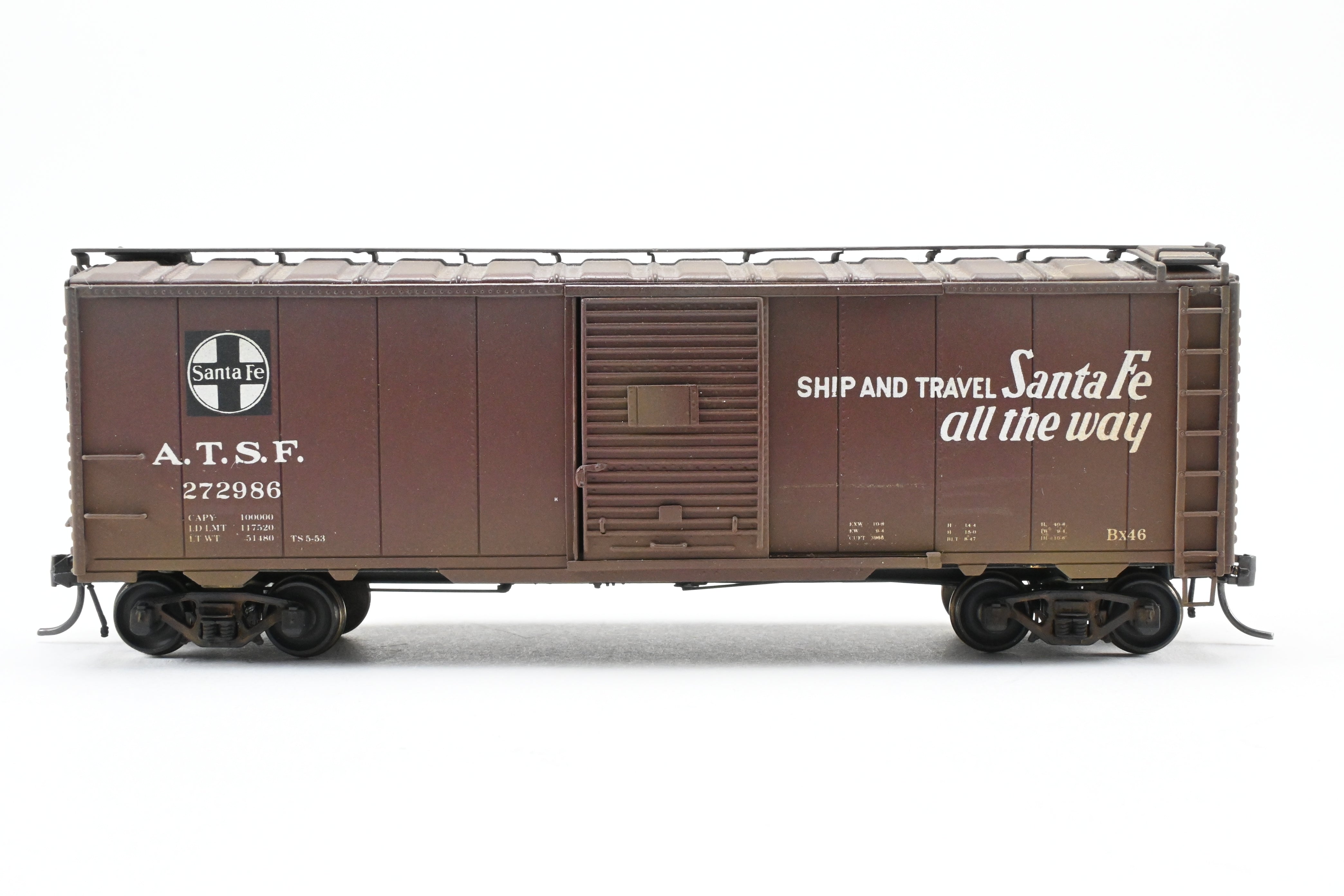 HO Brass Precision Scale Co. ATSF Santa Fe 1937 40' Single Door Boxcar No. 272986