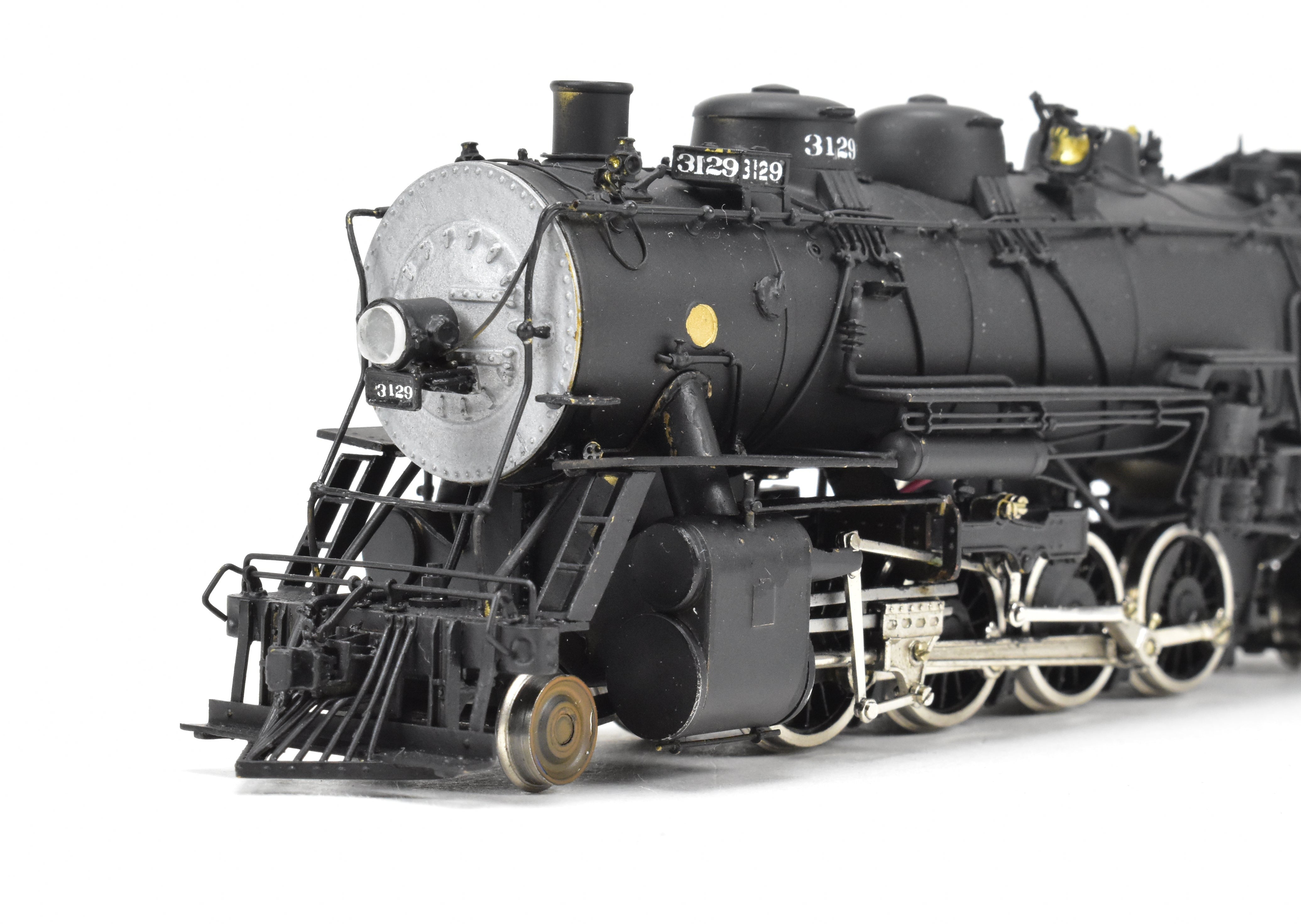 HO Scale Brass Model Train - Hallmark Models ATSF - Santa Fe 3129 Class 2-8-2 Consolidation Locomotive with Pre - installed Digitrax DCC System