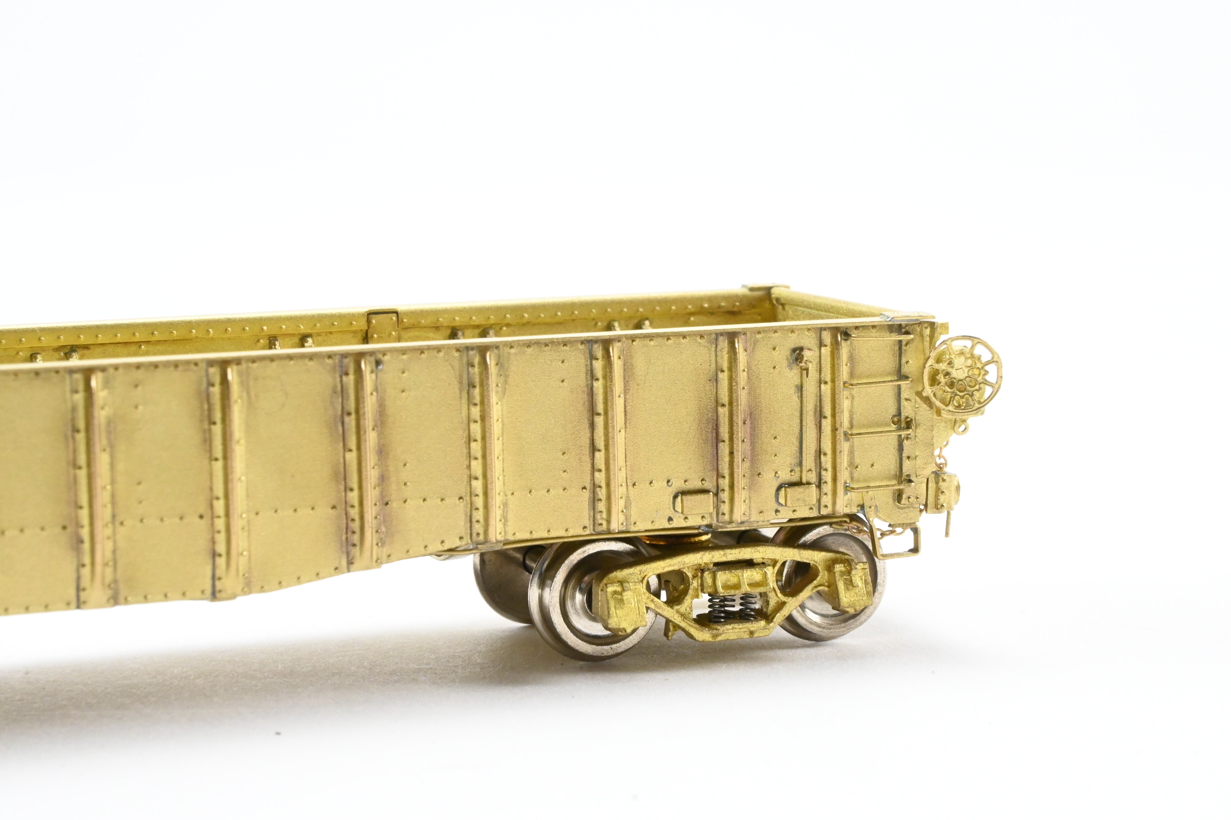 HO Scale Brass Precision Scale Co. Various Roads 65-Foot Mill Gondola Model in Bethlehem Steel Version for Heavy Steel Loading