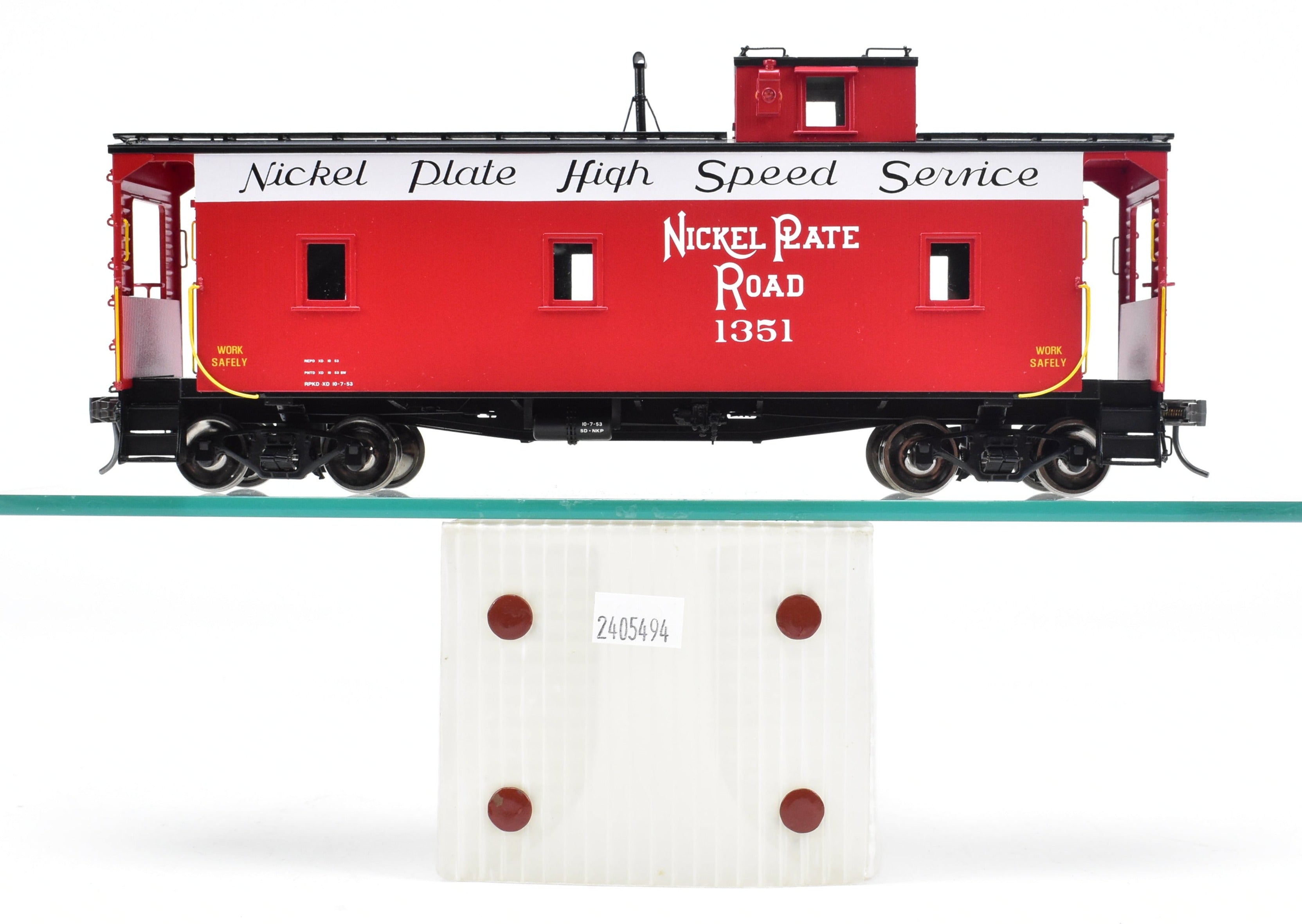 O Scale Model Train Collectible - Brass OMI (Overland Models, Inc.)/NPM NKP (Nickel Plate Road) 1300 Caboose with Factory Paint, Serial No. 1351, Without Original Box