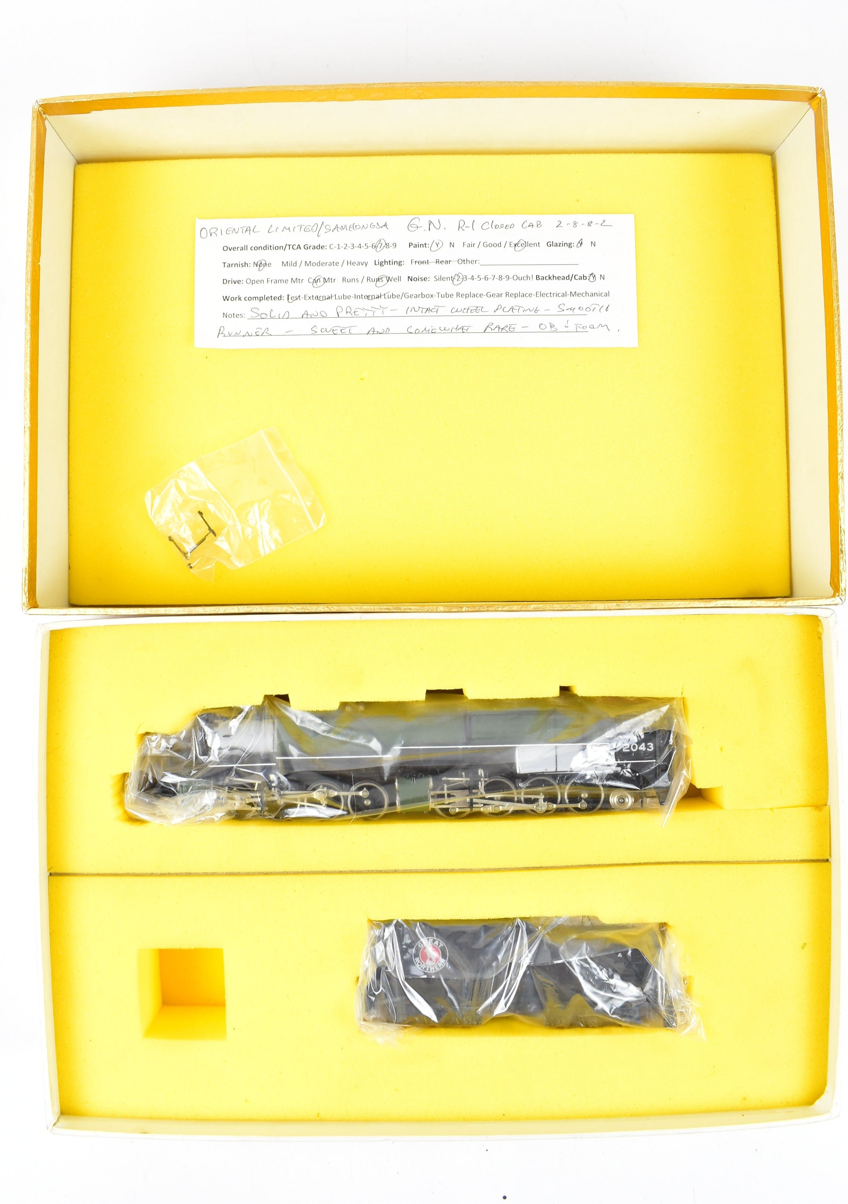 HO Scale Brass Model Train - Oriental Limited GN Great Northern R - 1 2 - 8 - 8 - 2 Closed Cab Version Freight Locomotive
