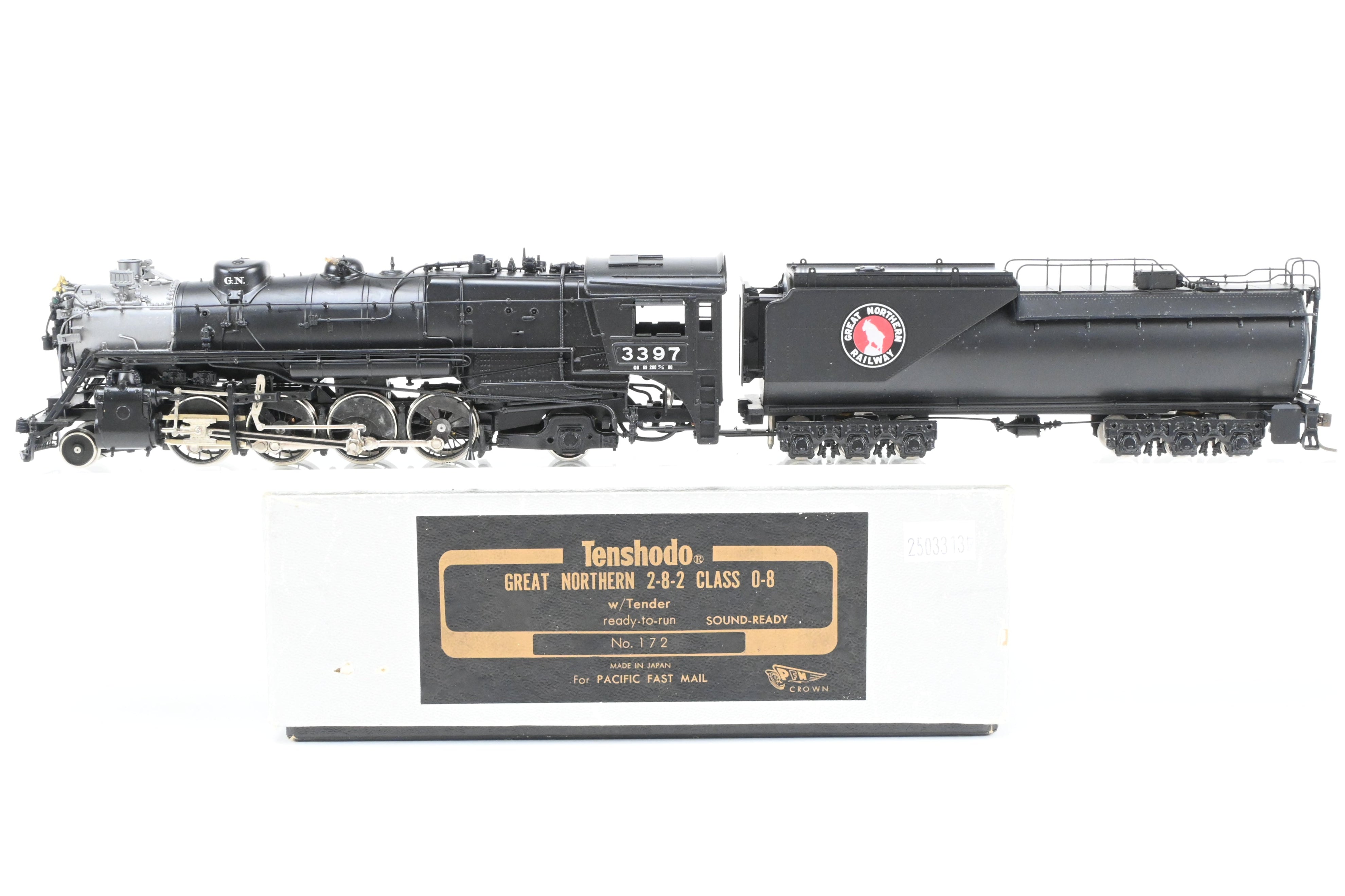HO Scale Brass PFM - Tenshodo GN Great Northern 2-8-2 Class O-8 Crown Series No. 3397