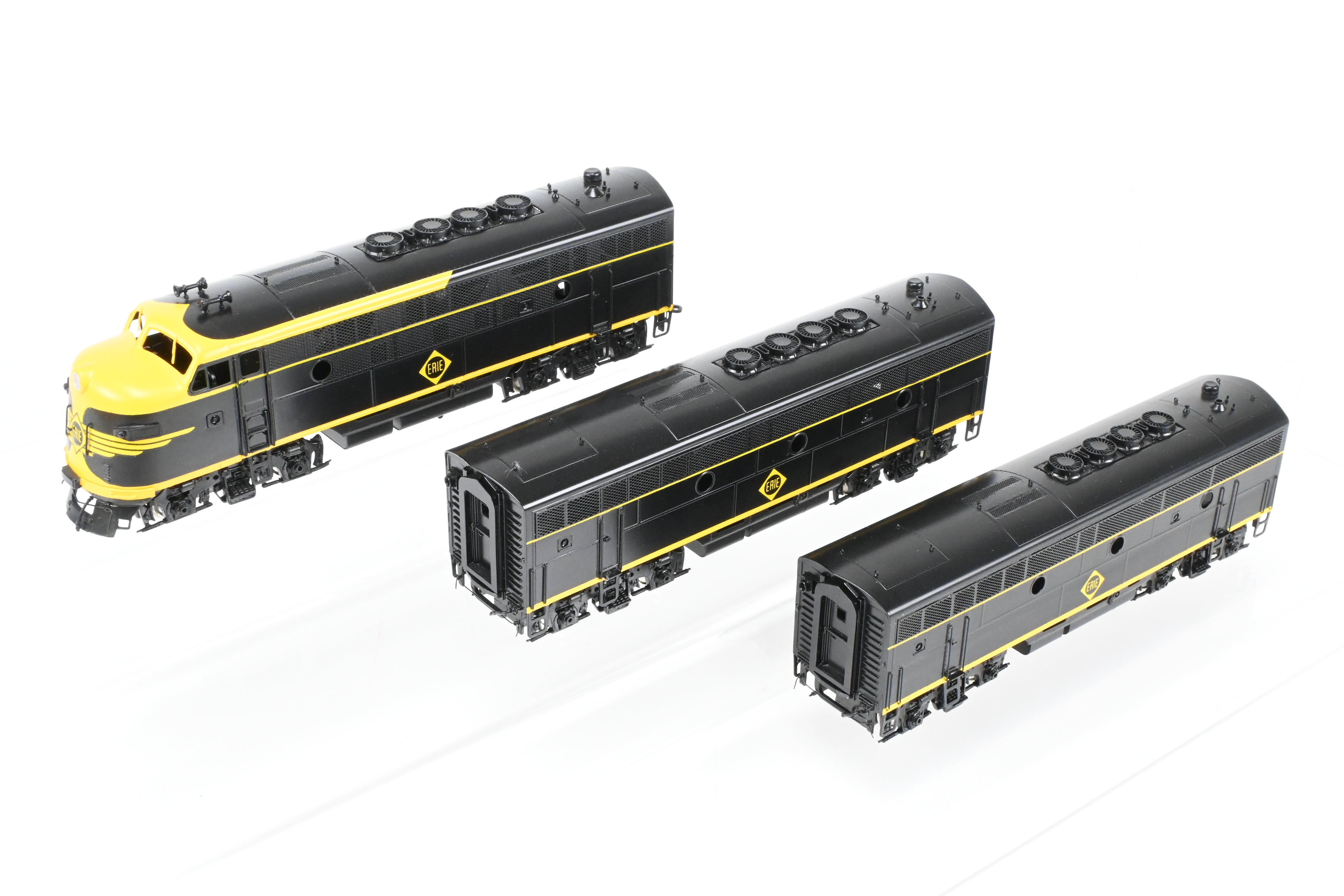 HO Scale Brass Erie Railroad EMD F3A/F3B/F3A 1500 HP Phase II/III FP Set by Oriental Limited