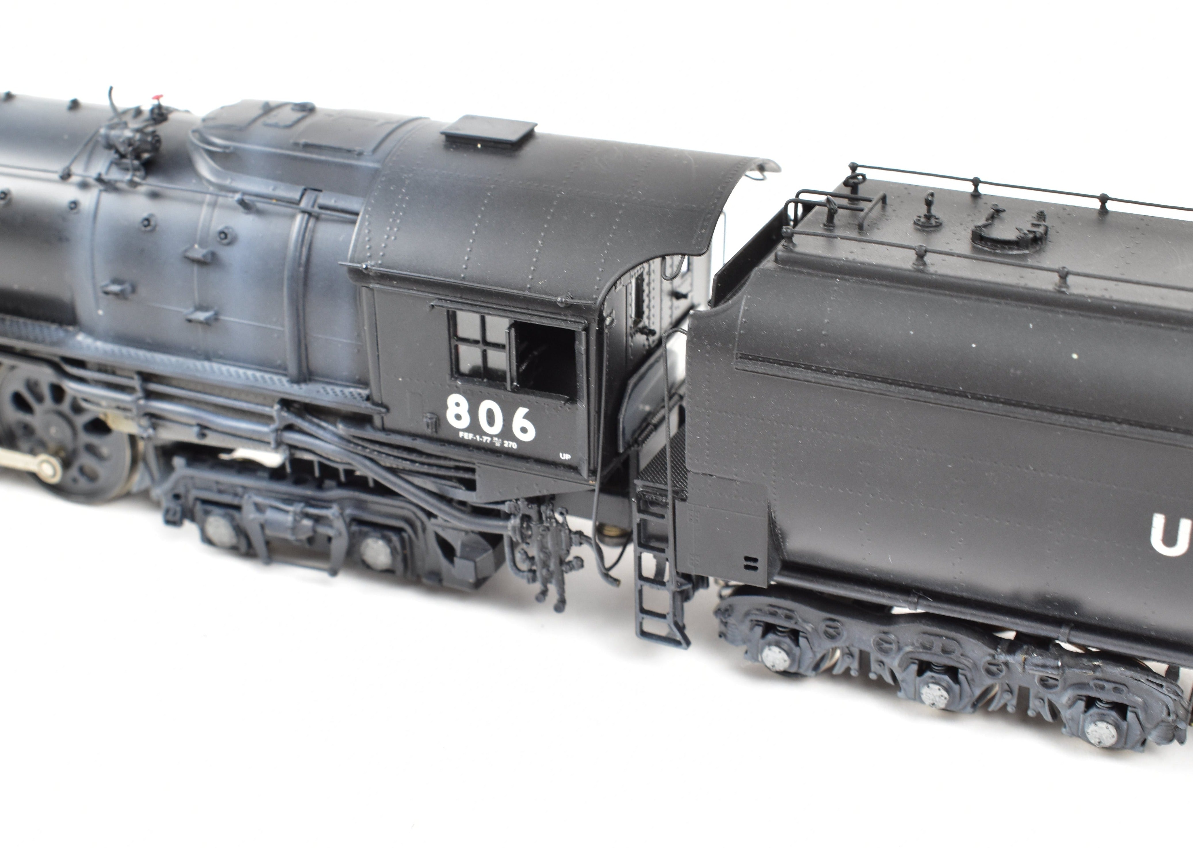 HO Scale Brass Model Train - Overland Models Inc. Union Pacific FEF - 1 4 - 8 - 4 Locomotive No. 806 with Light Weathering and Factory Painting
