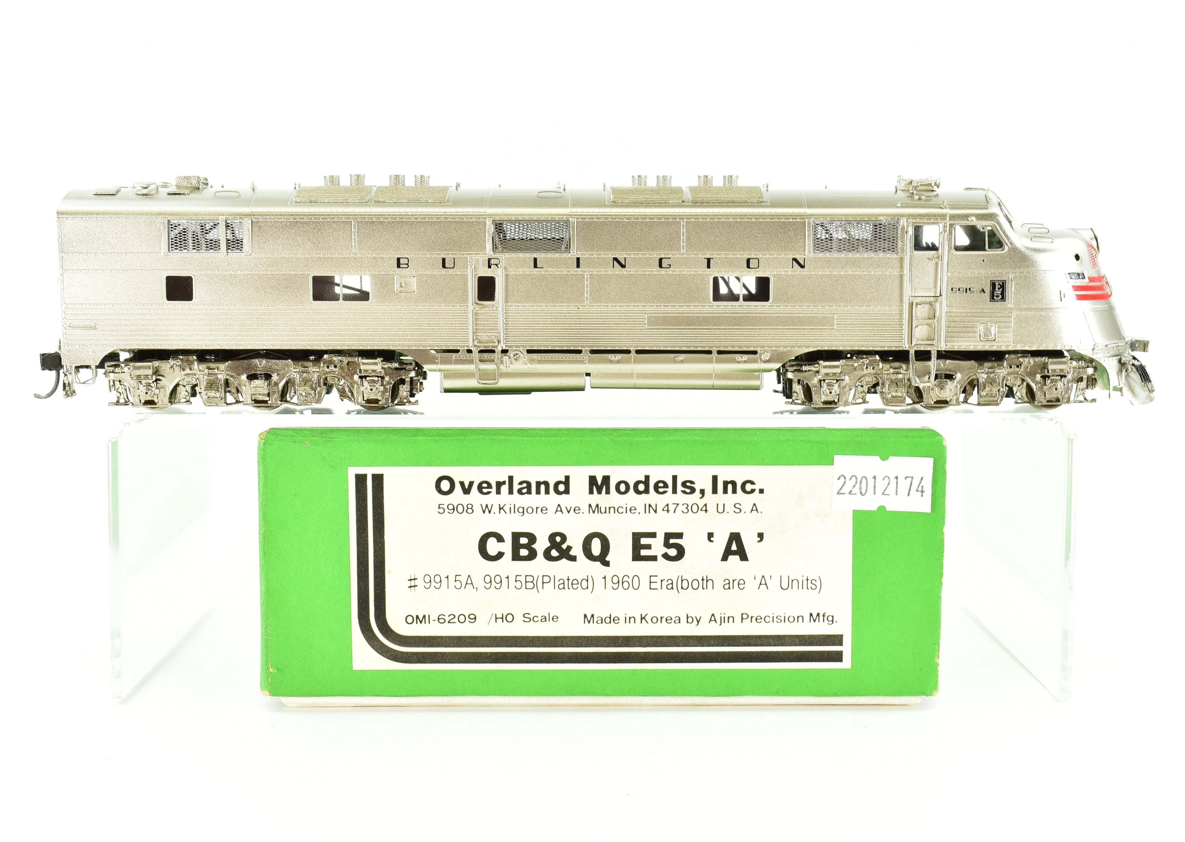 HO Scale Brass OMI - Overland Models, Inc. Burlington Route (CB&Q) EMD E5A Locomotive, 1960 Era, Custom - Finished No. 9915A