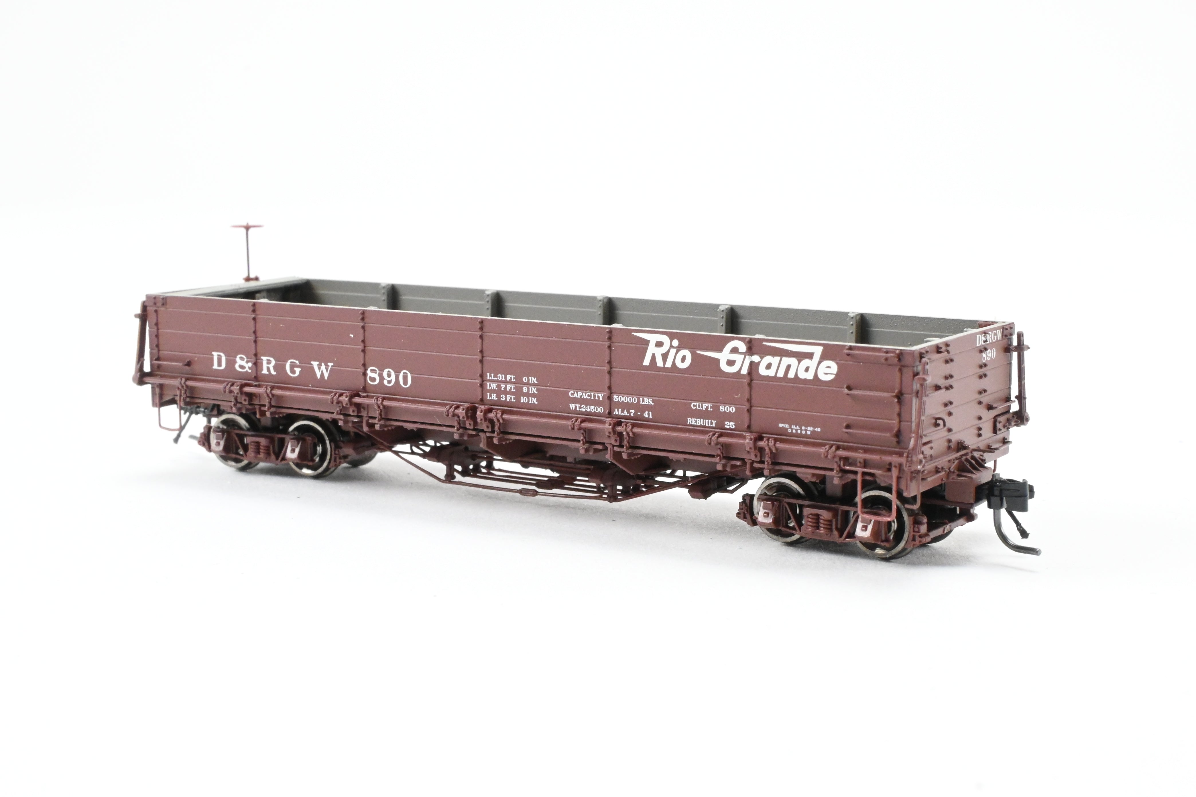 HOn3 Scale Blackstone Models D&RGW - Denver & Rio Grande Western Flying Grande No. 890 Drop Bottom Gondola Model Train