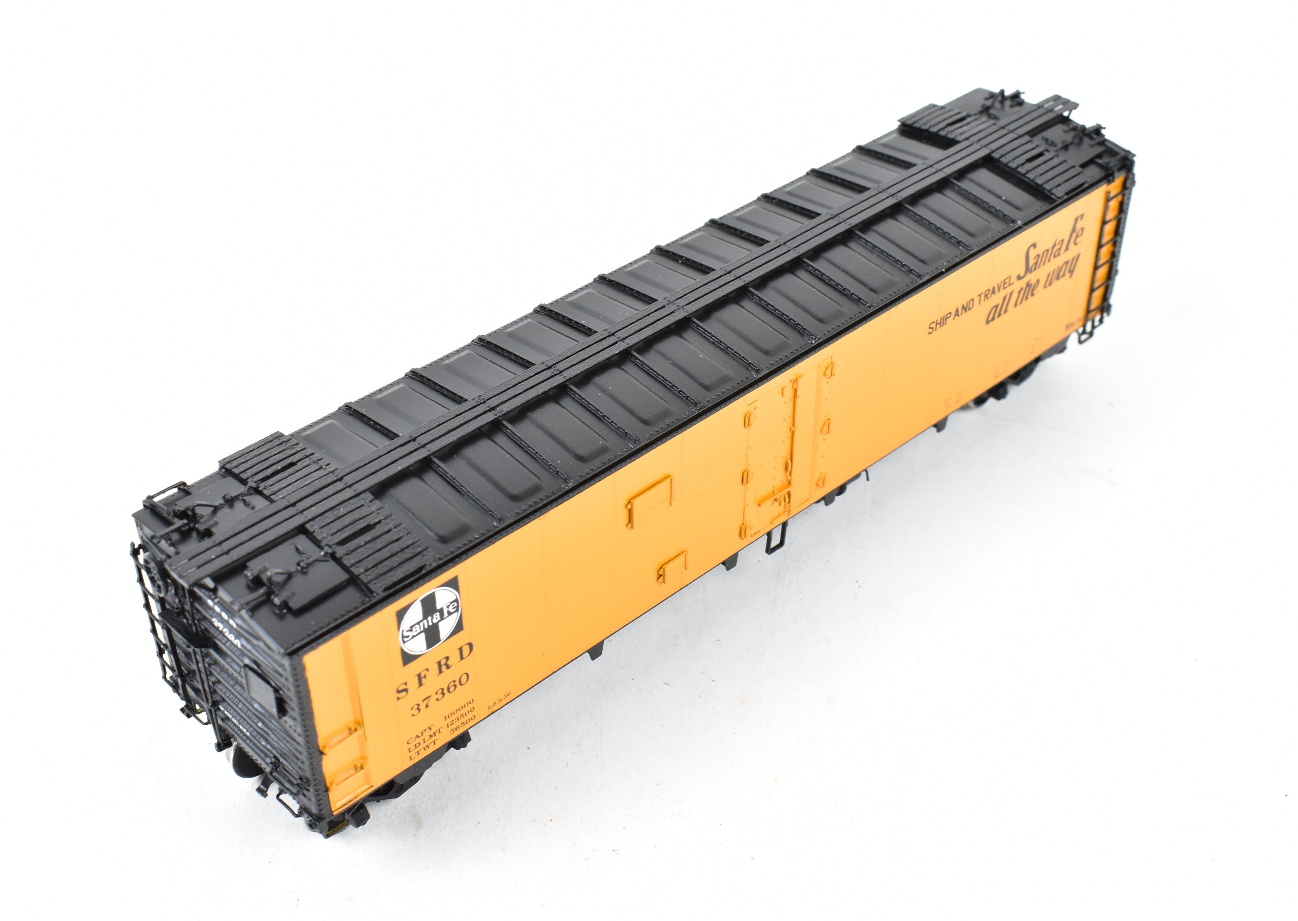 HO Scale Brass Model - Overland Models, Inc. ATSF - Santa Fe SFRD Rr - 30 Class 50 - Foot Ice Bunker Steel Refrigerator Car with Custom Painting by Turner Junction Models