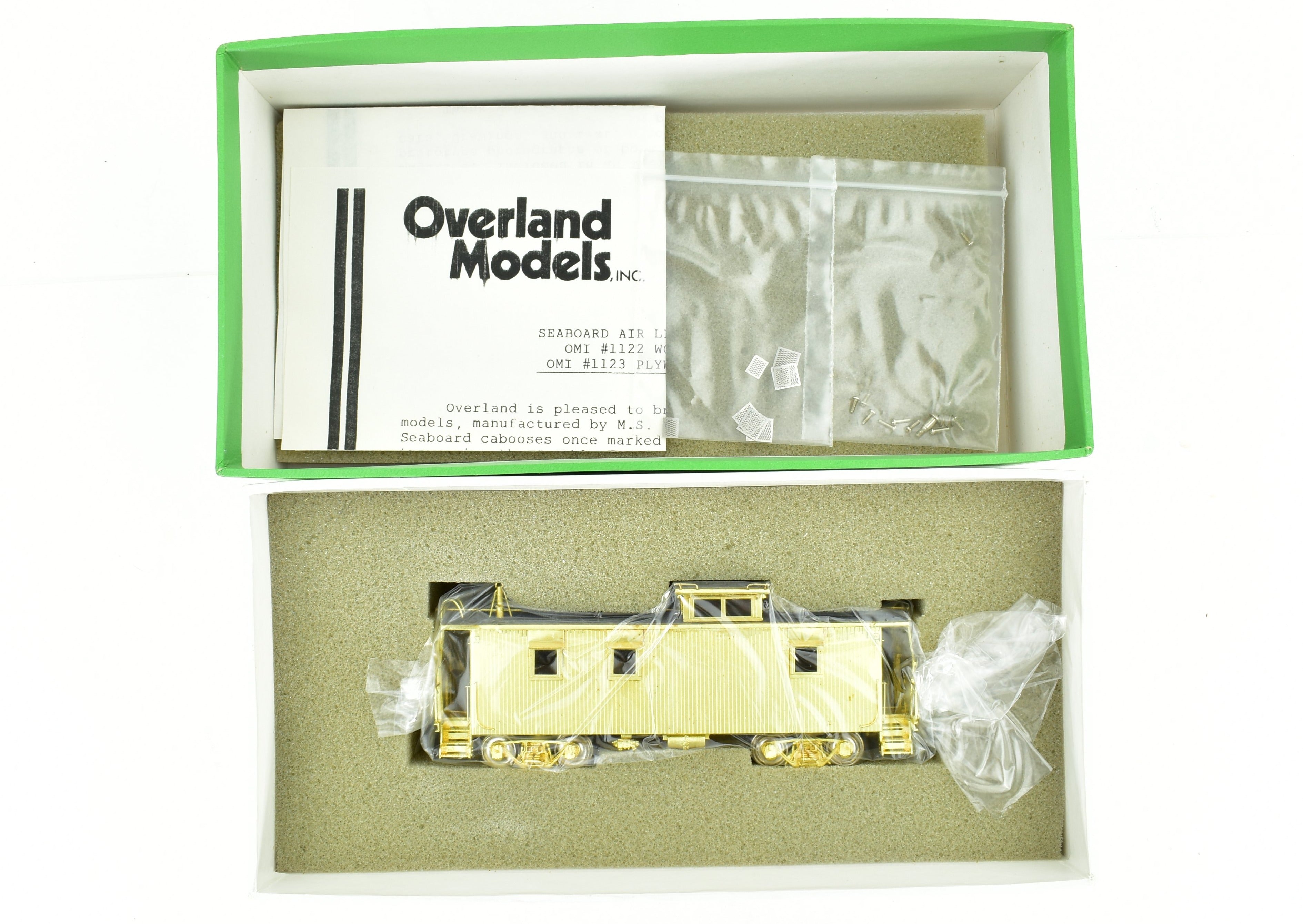 HO Scale Brass Railroad Caboose Model - OMI (Overland Models, Inc.) SAL (Seaboard Air Line) Wood Sheath Design