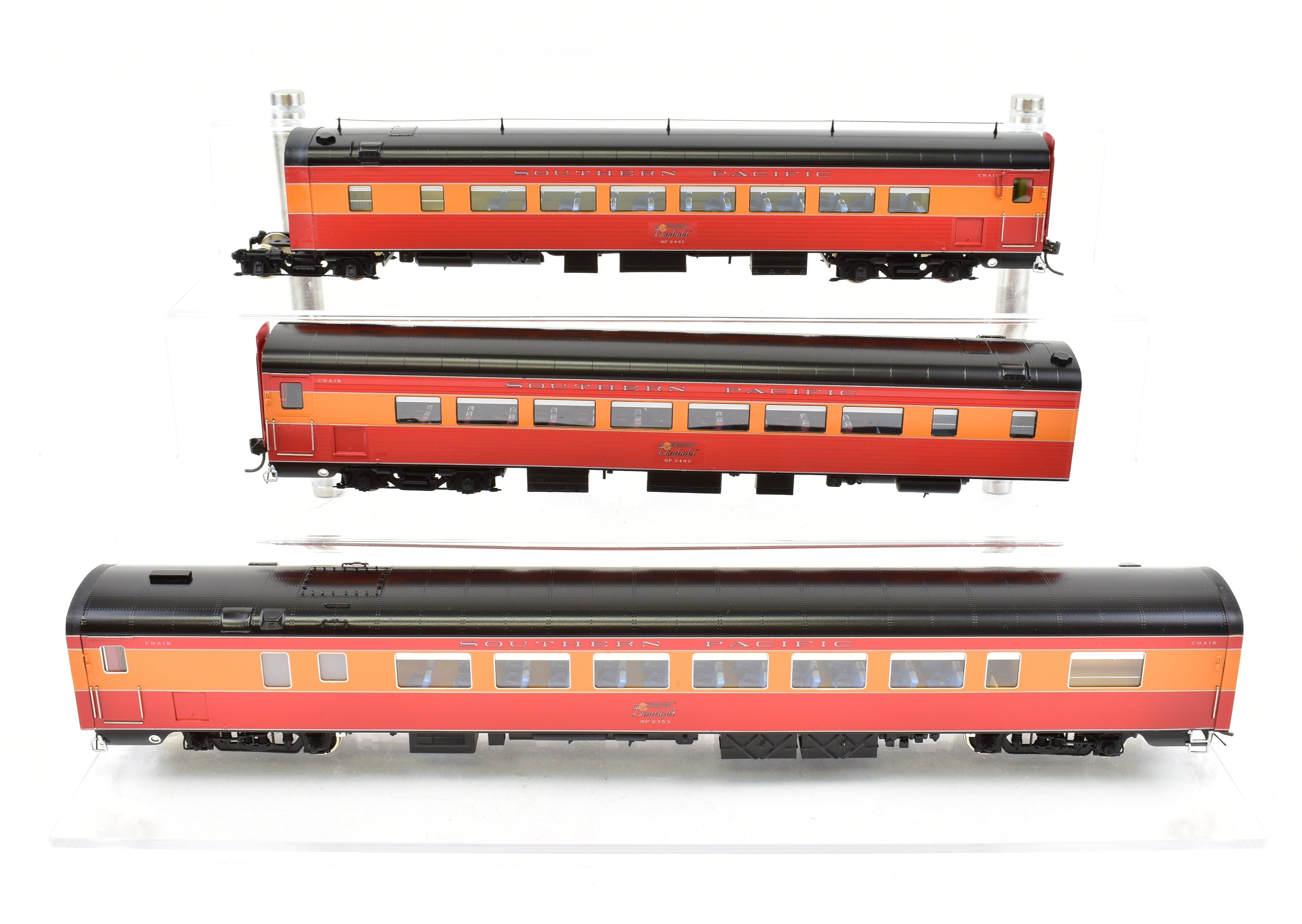 HO Scale Brass Model Train Set - Challenger Imports SP - Southern Pacific 1955 Morning Daylight 3 - Pack Add - On Set with Freight and Passenger Cars