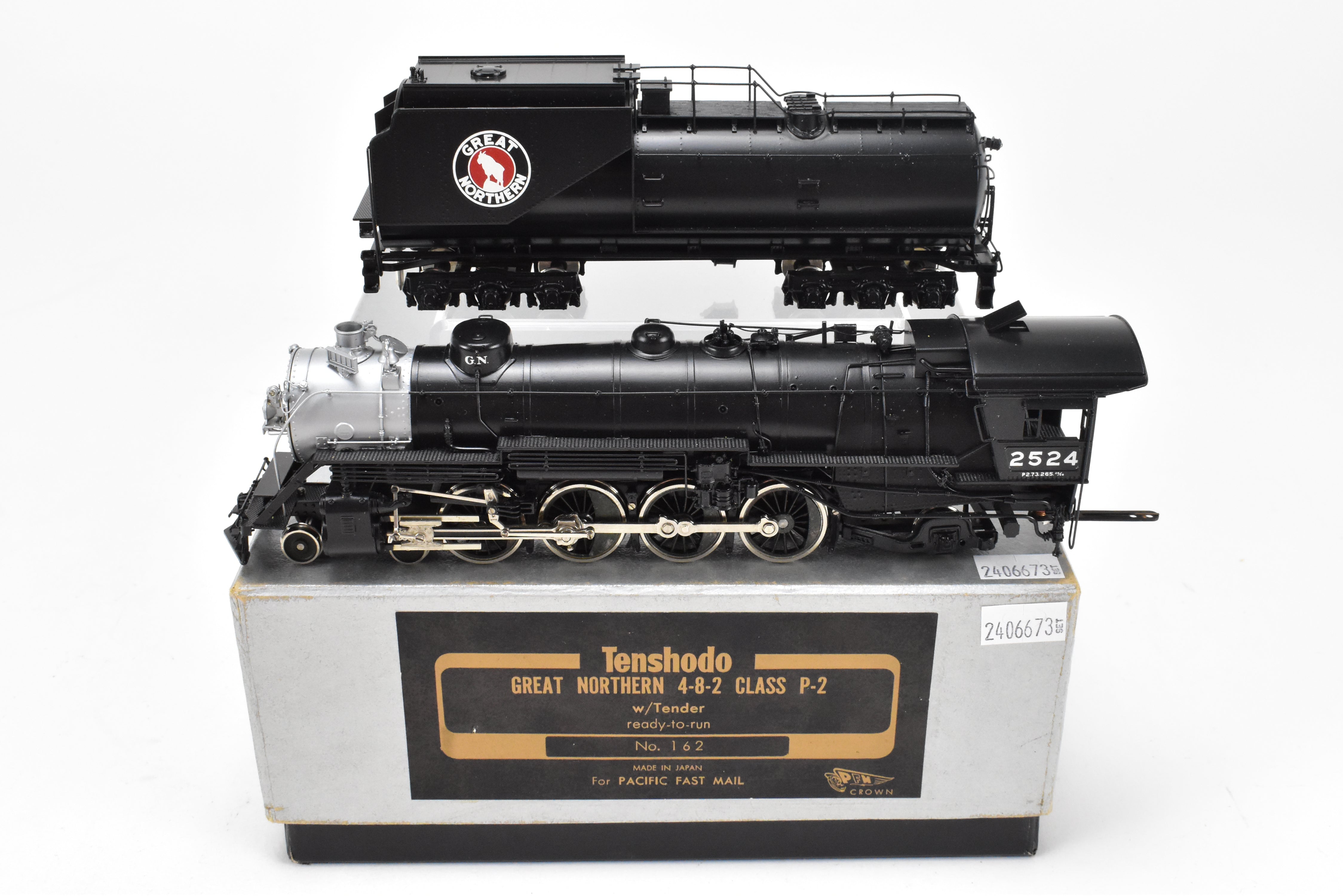 HO Brass Tenshodo Great Northern 4-8-2 Class P-2 Factory Painted Crown #2524, 1974 Run