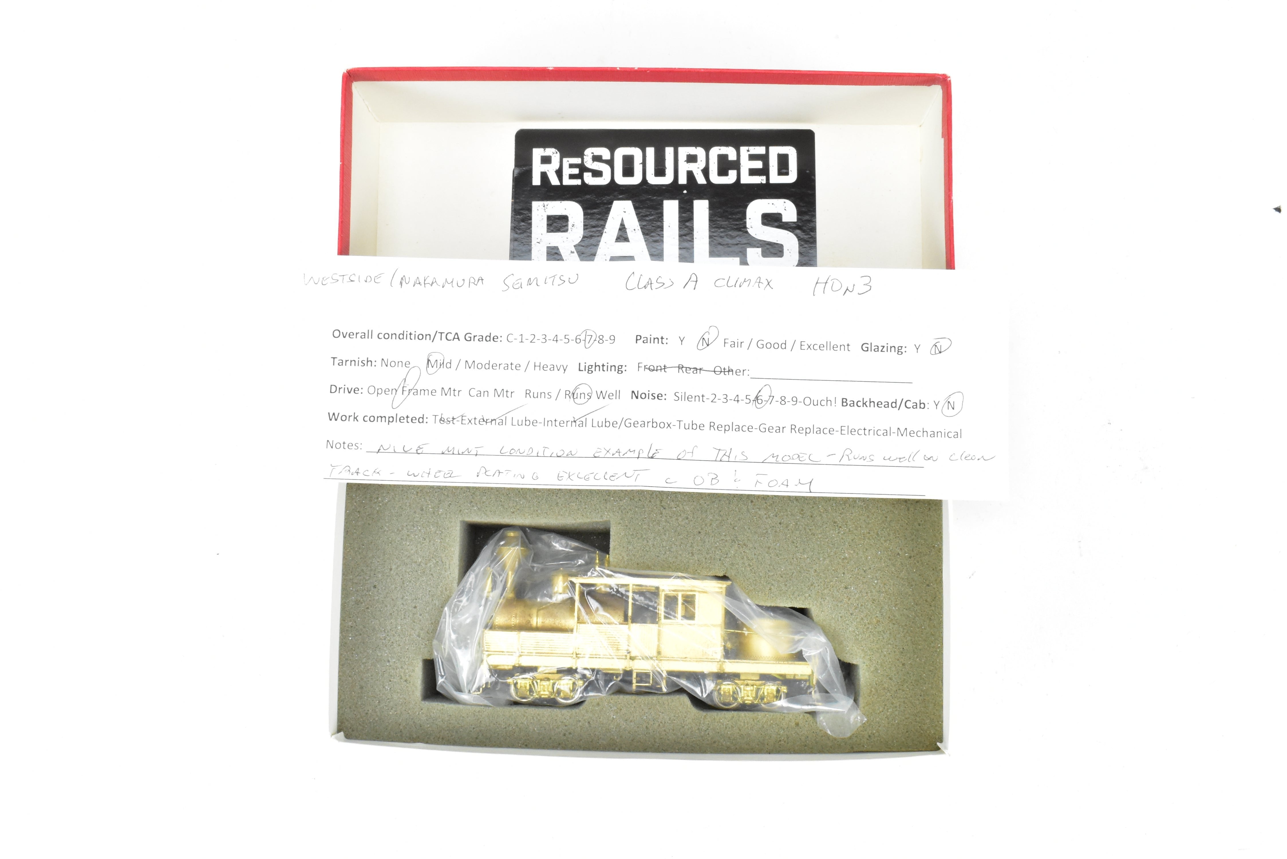 HOn3 Scale Brass Westside Model Co. Collectible Various Logging Class A Climax Horizontal Boiler Model Train