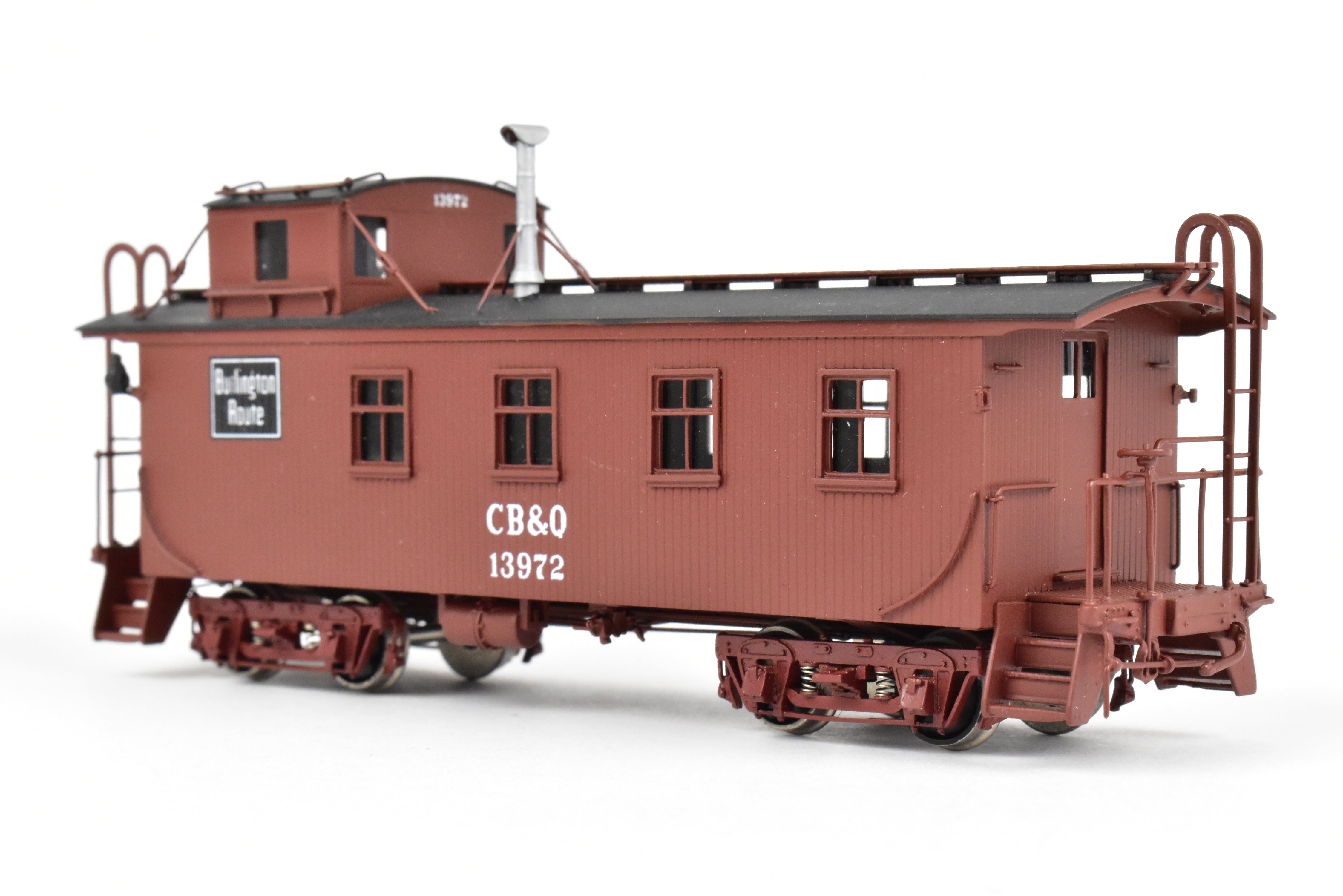 1997 HO Brass Challenger Imports Burlington Route 30 ft Wood Waycar No. 13972