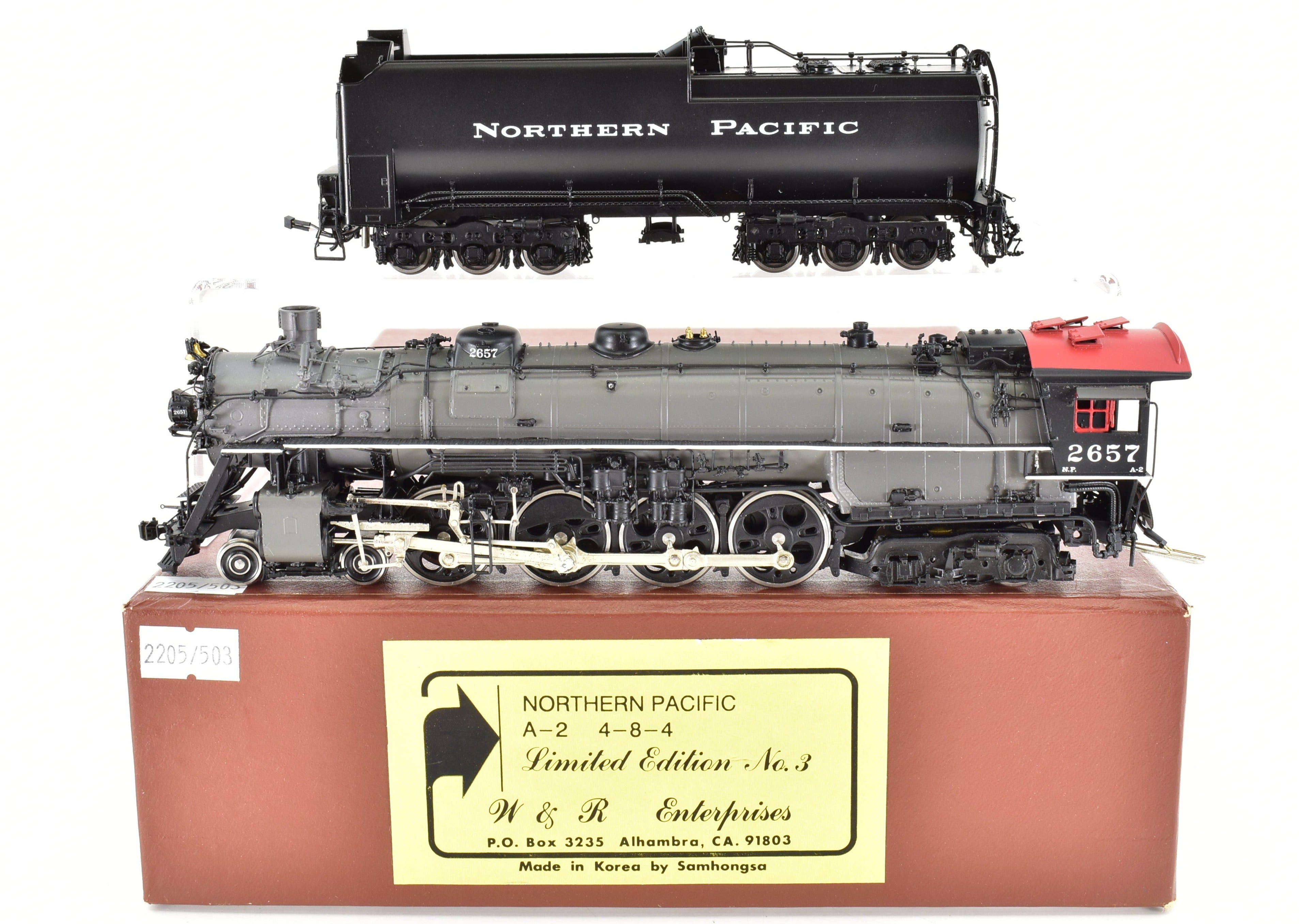 HO Scale Brass Model Train - W&R Enterprises NP Northern Pacific Class A-2 4-8-4 Limited Edition No. 3 with TCS DCC & Sound System