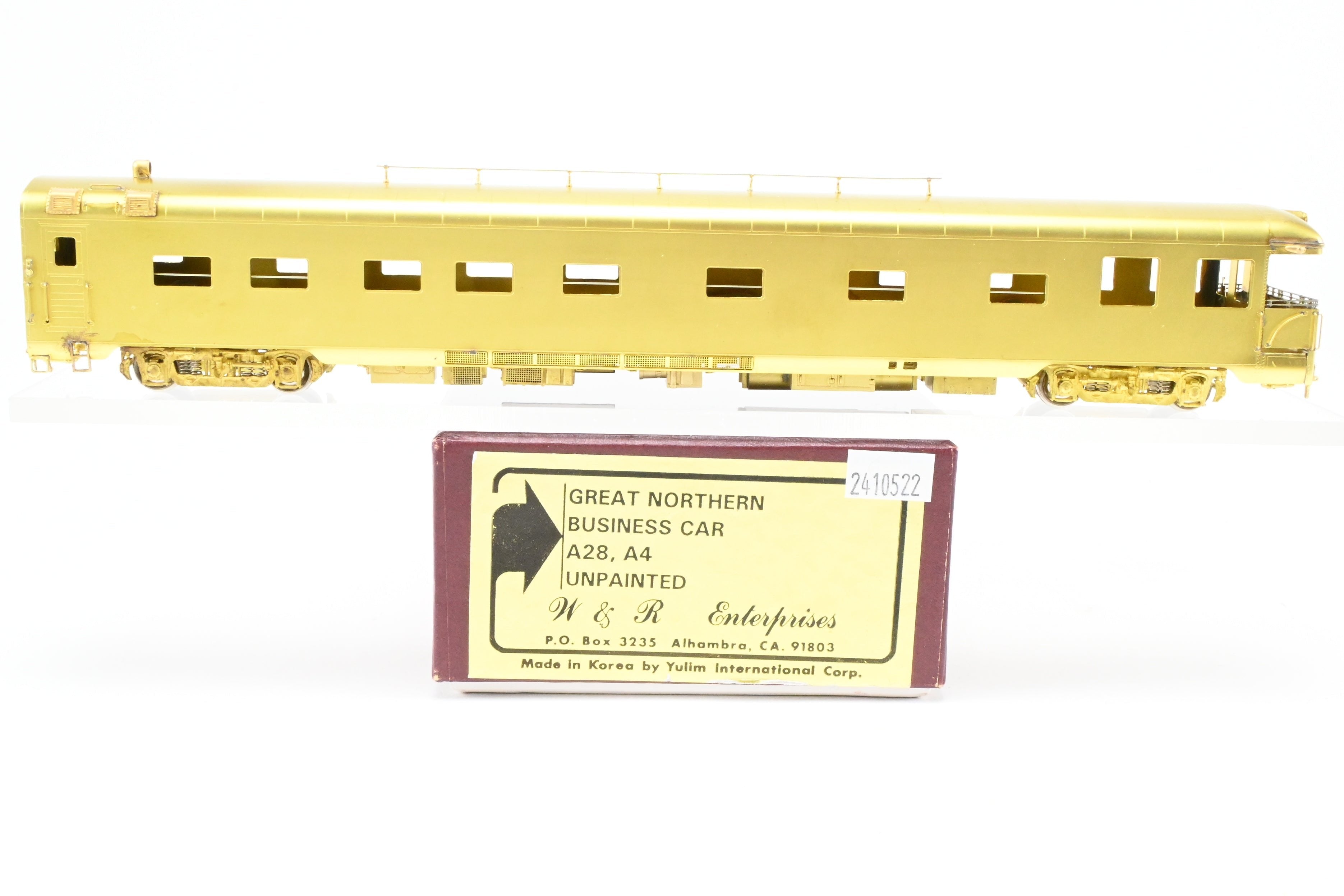 HO Scale Brass W&R Enterprises Great Northern Business Car Model A28 or A4