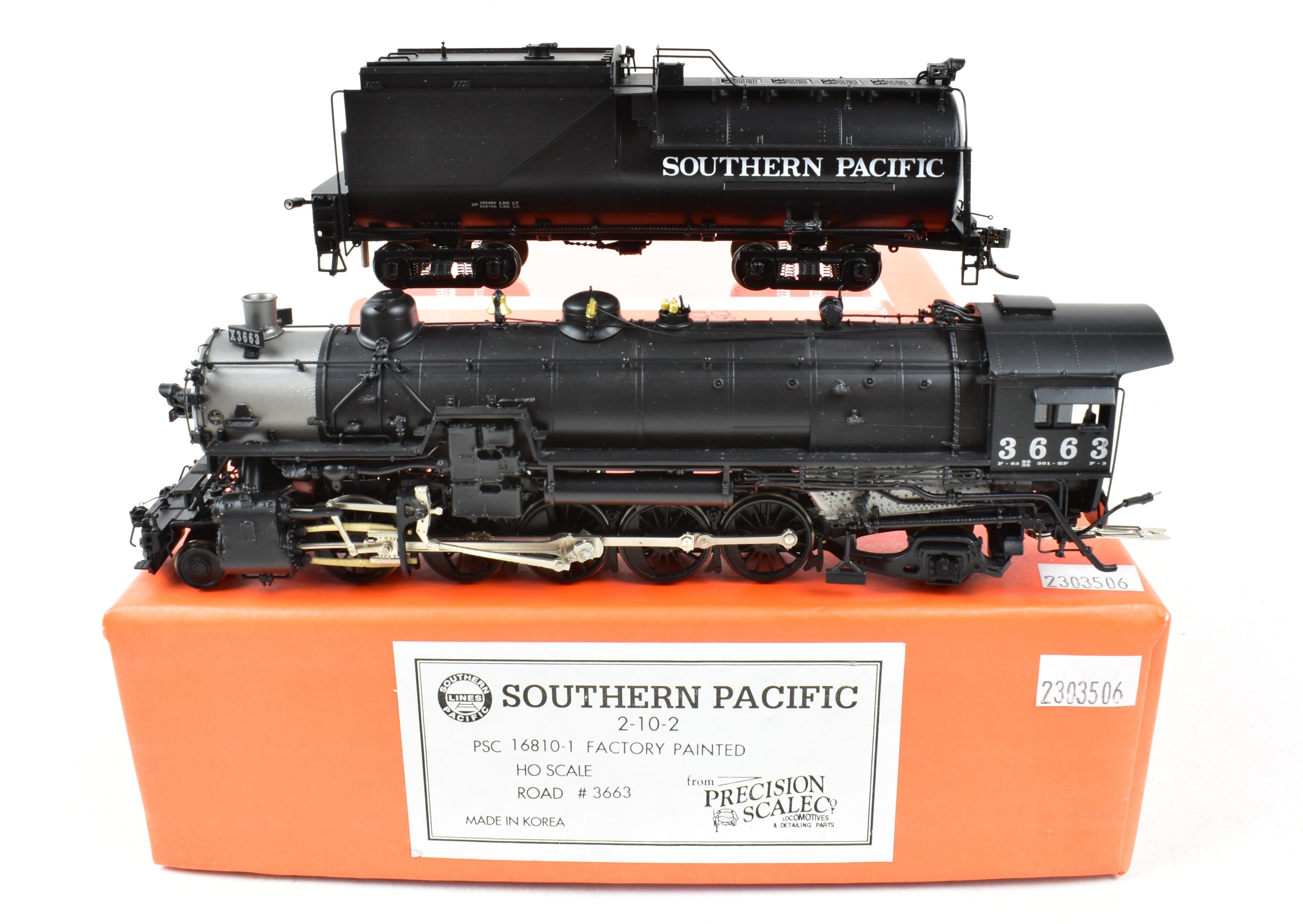 HO Scale Brass Precision Scale Co. Southern Pacific F-3 2-10-2 Factory Painted Locomotive Model No. 3663
