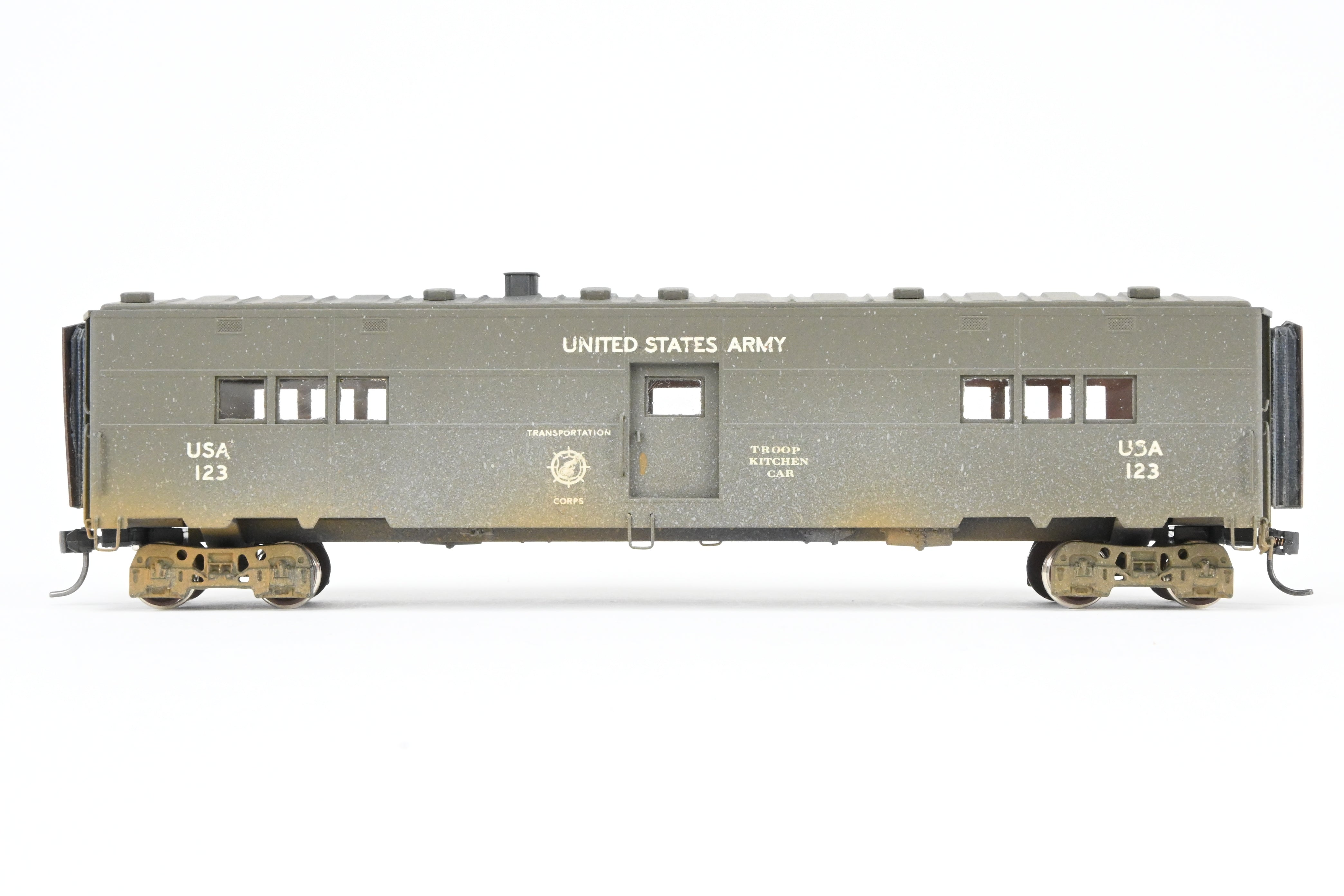HO Scale Brass Hallmark Pullman Troop Sleeper Custom-Painted for US Army