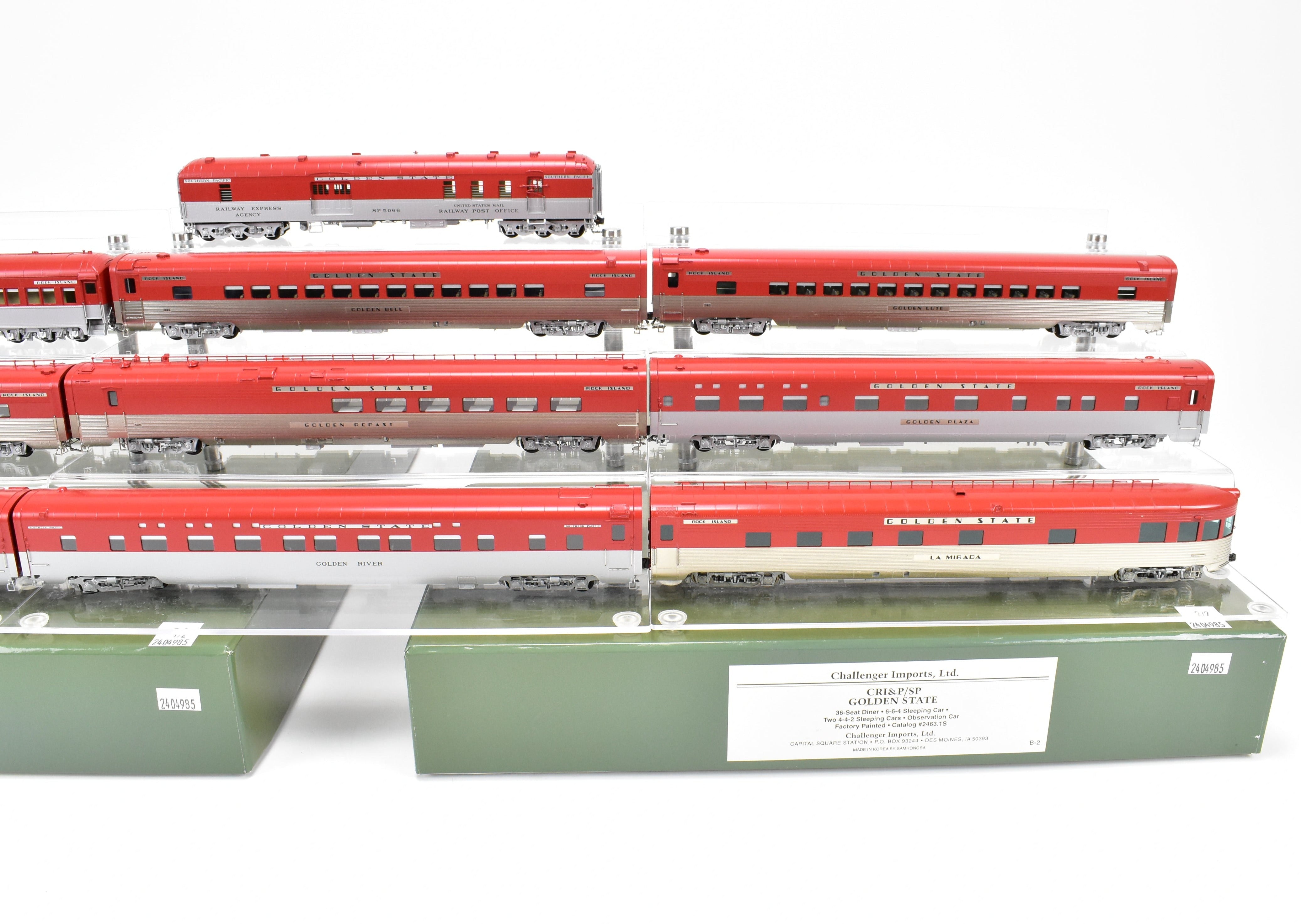 HO Scale Brass Challenger Imports CRI&P/SP 10-Car Passenger Train Set Factory Painted - Incomplete, Rock Island and Southern Pacific Golden State Edition