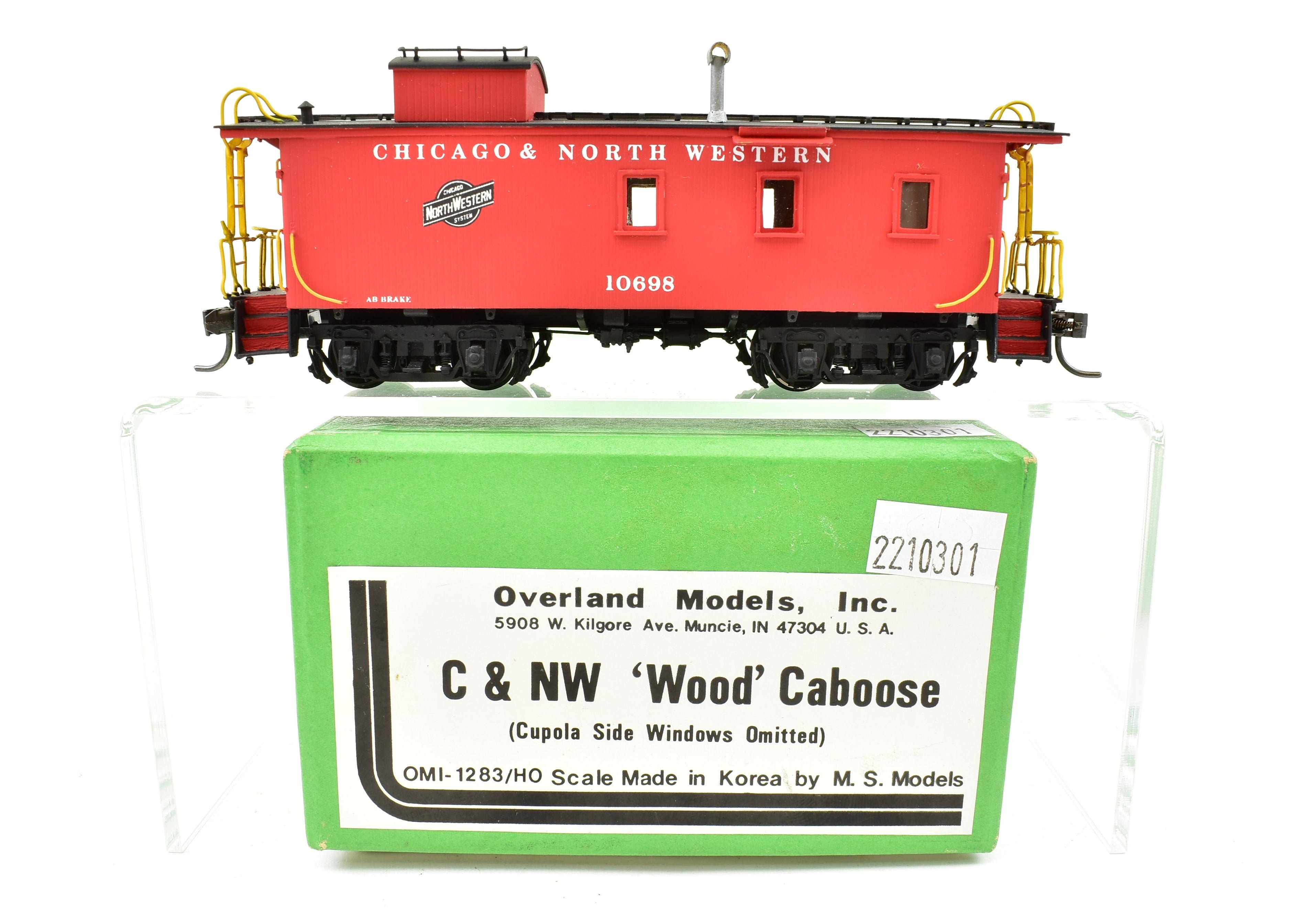 HO Scale Brass OMI - Overland Models, Inc. Chicago & North Western (C&NW) Wood Caboose Professionally Painted Model for Model Train Enthusiasts