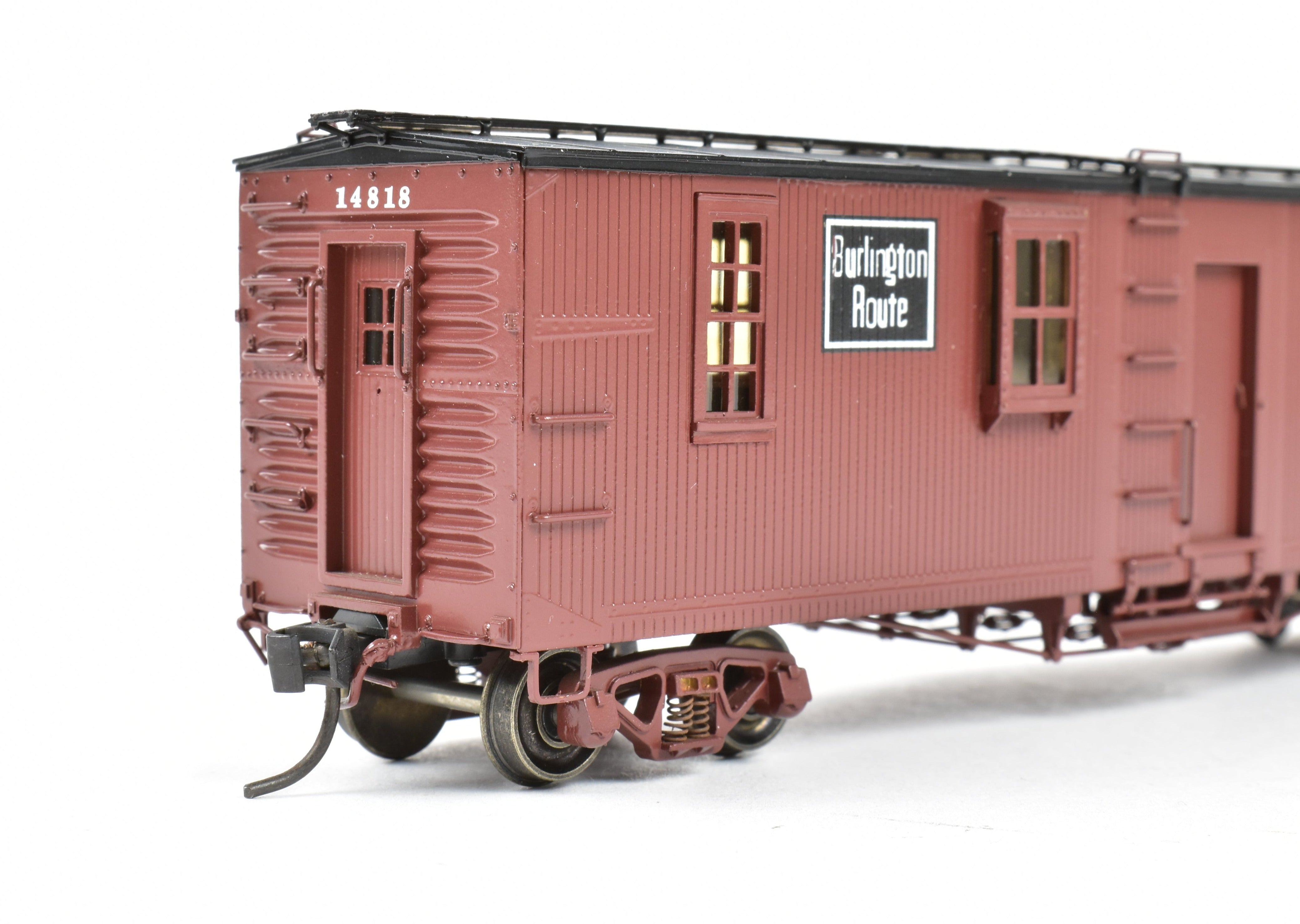 High - Quality HO Scale Brass Model Railway Classics CB&Q - Burlington Route War Emergency Waycar with Factory Painting and REBOXX Design