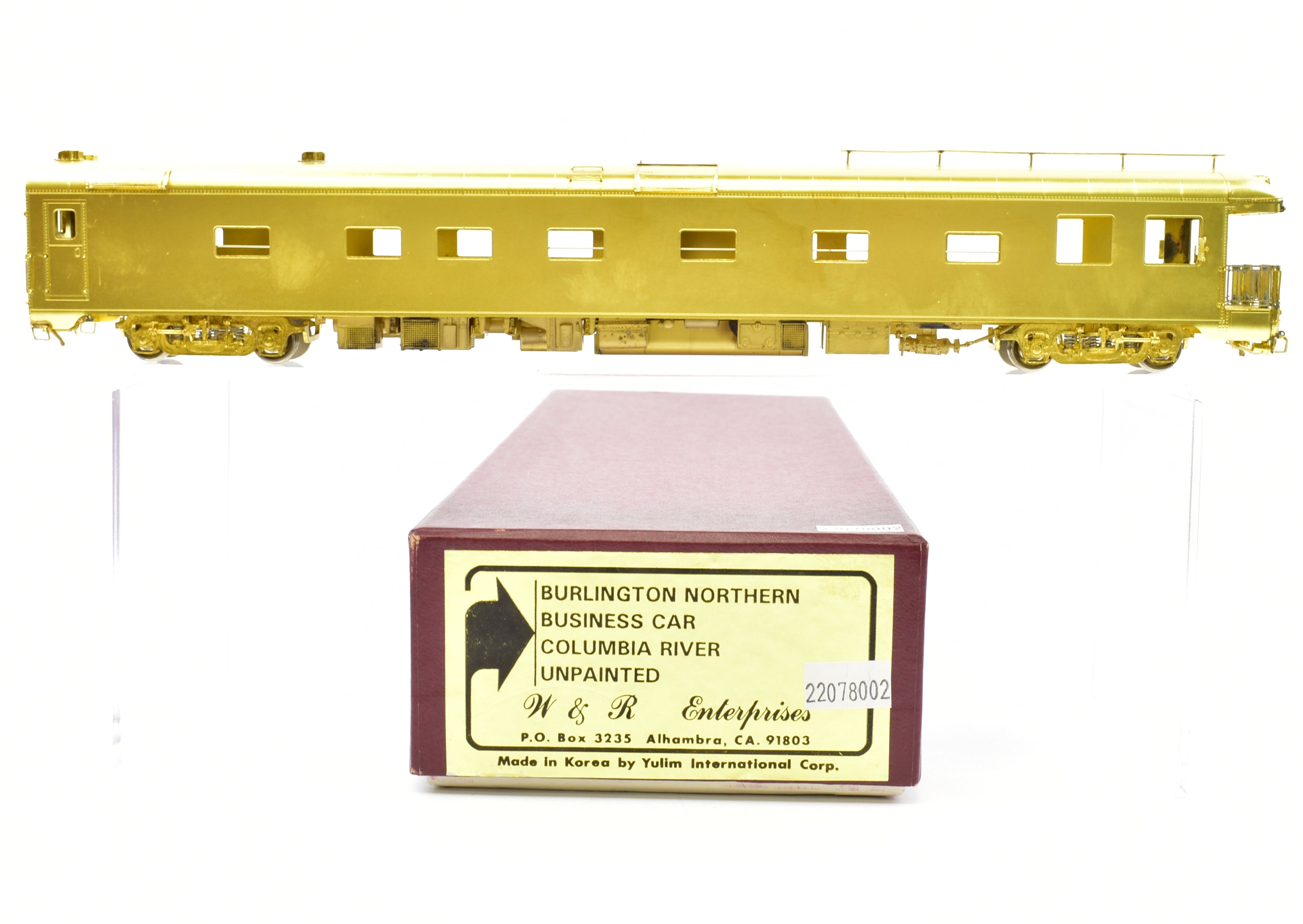 HO Scale Brass Burlington Northern Business Car Columbia River Model by W&R Enterprises