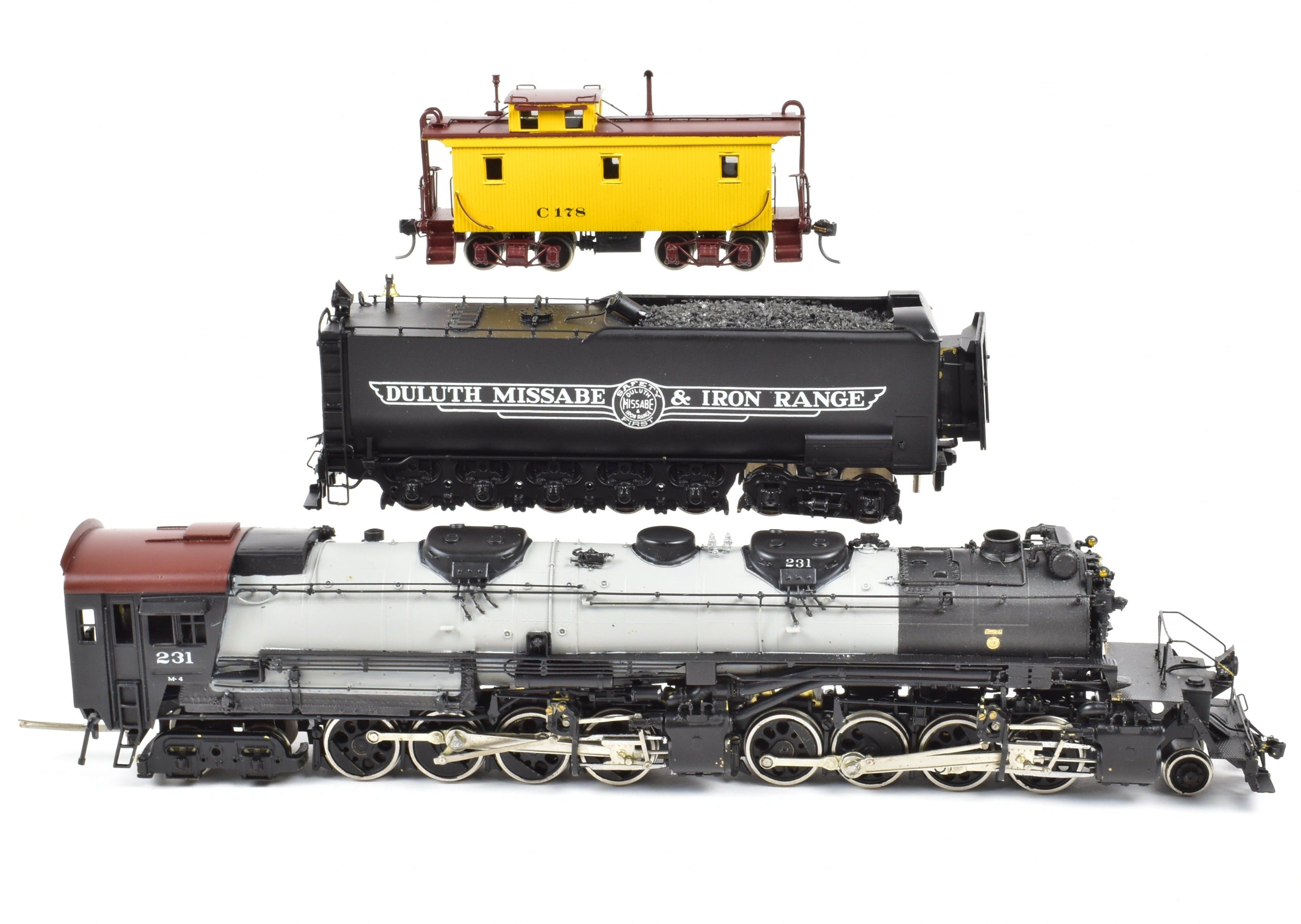HO Scale Brass Model Train Set by Westside Model Co. - DM&IR Duluth, Missabe, & Iron Range 2-8-8-4 Yellowstone M-4 Locomotive with Caboose C/P