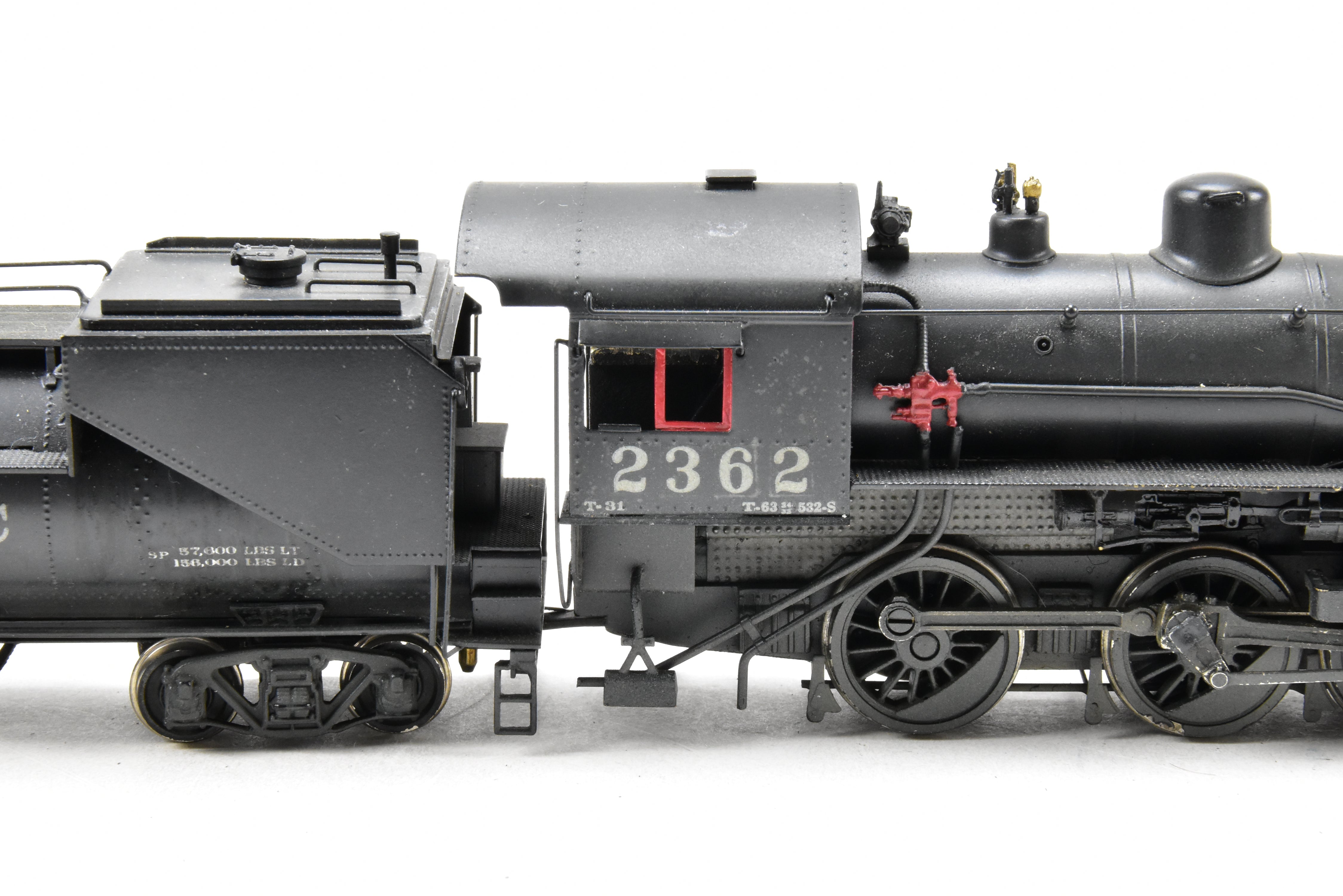 HO Scale Brass Steam Locomotive - Westside Model Co. Southern Pacific Class T - 31 4 - 6 - 0 CP #2362 with Weathered Finish
