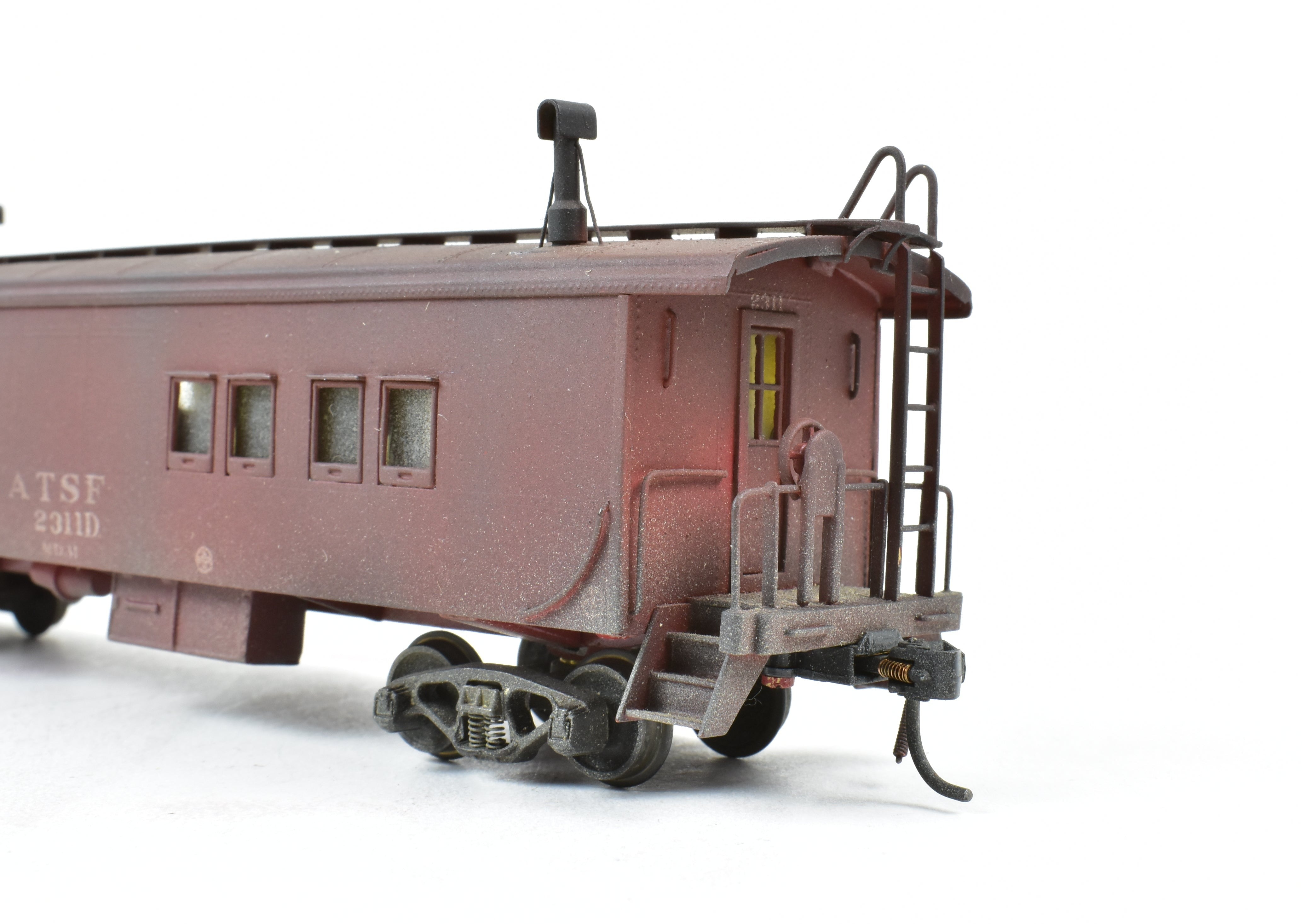 Custom Painted and Weathered HO Brass ATSF - Santa Fe Transfer Caboose by Hallmark Models
