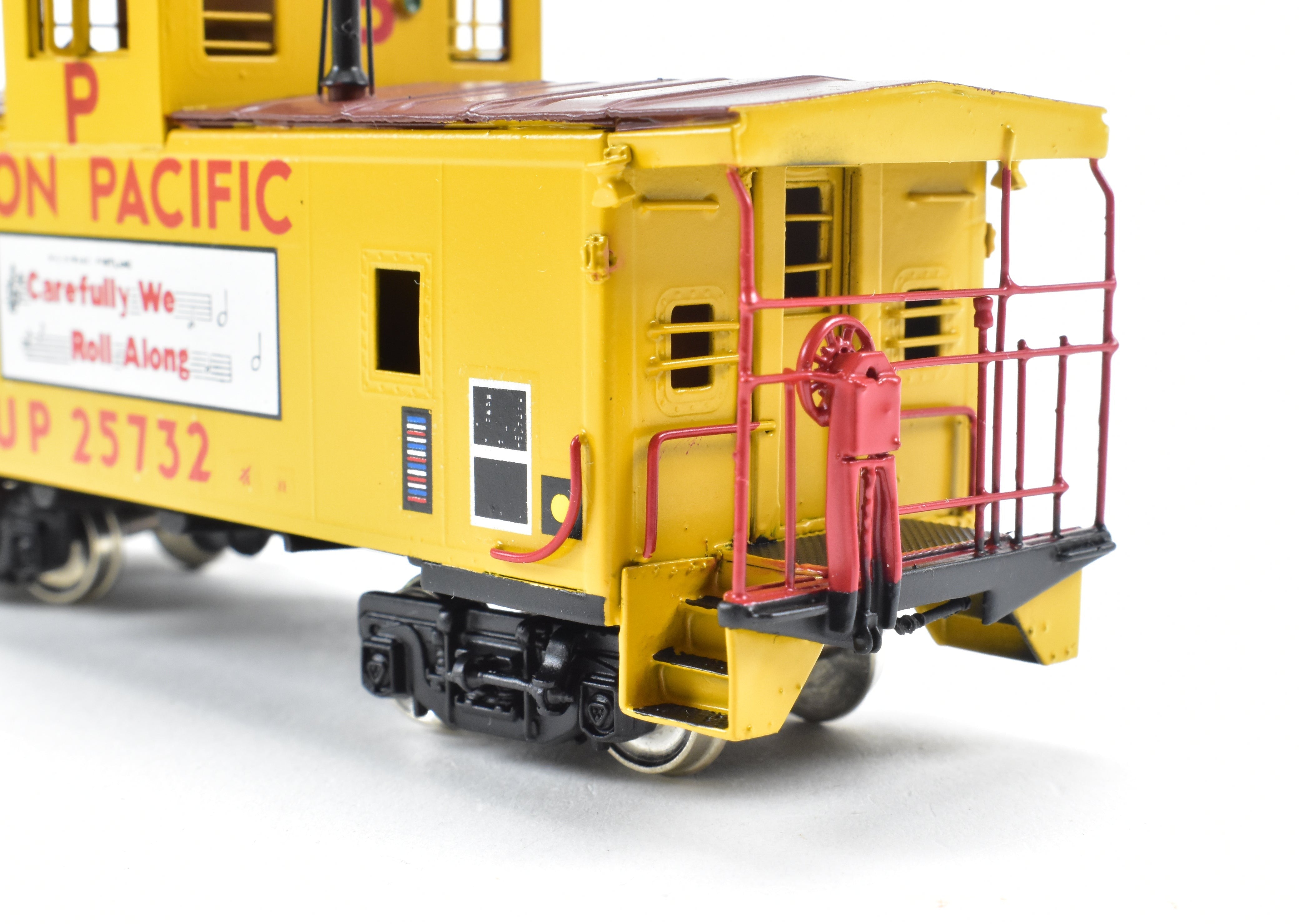 HO Scale Brass Union Pacific CA - 10 Caboose Model by Overland Models, Inc. (OMI) with Custom Paint and Slogan #25732