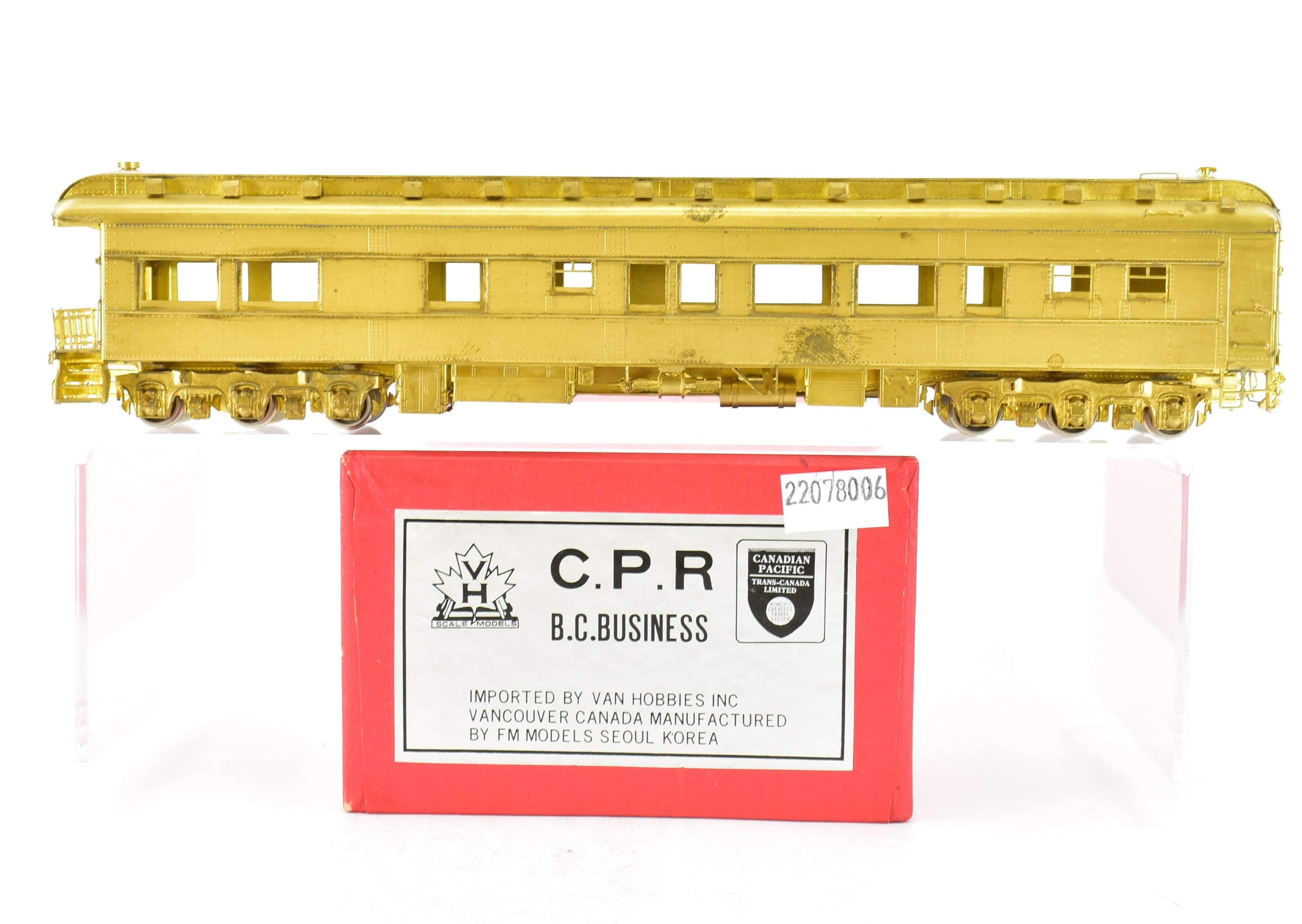 High - Quality HO Scale Brass PFM - Van Hobbies CPR Canadian Pacific Railway B.C. Business Car Model