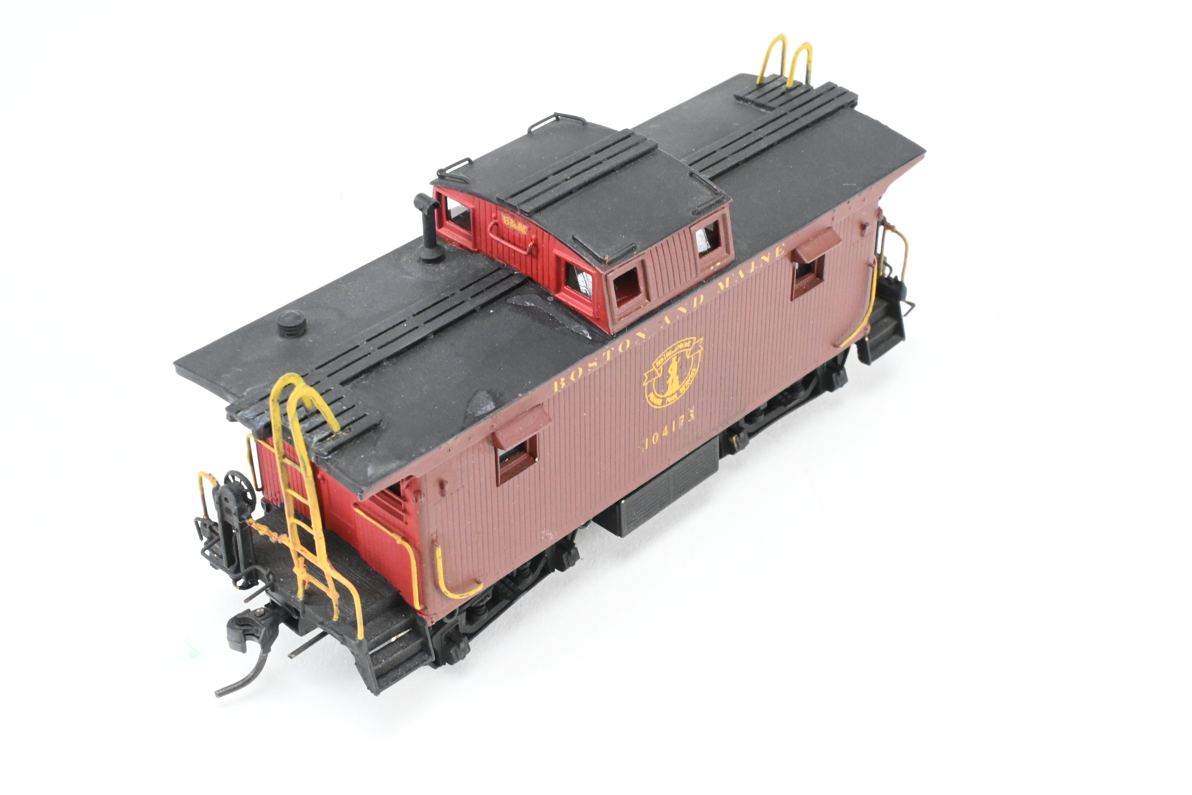 OMI Overland Models HO Brass B&M Wood Caboose w/ Slanted Cupola Custom Painted
