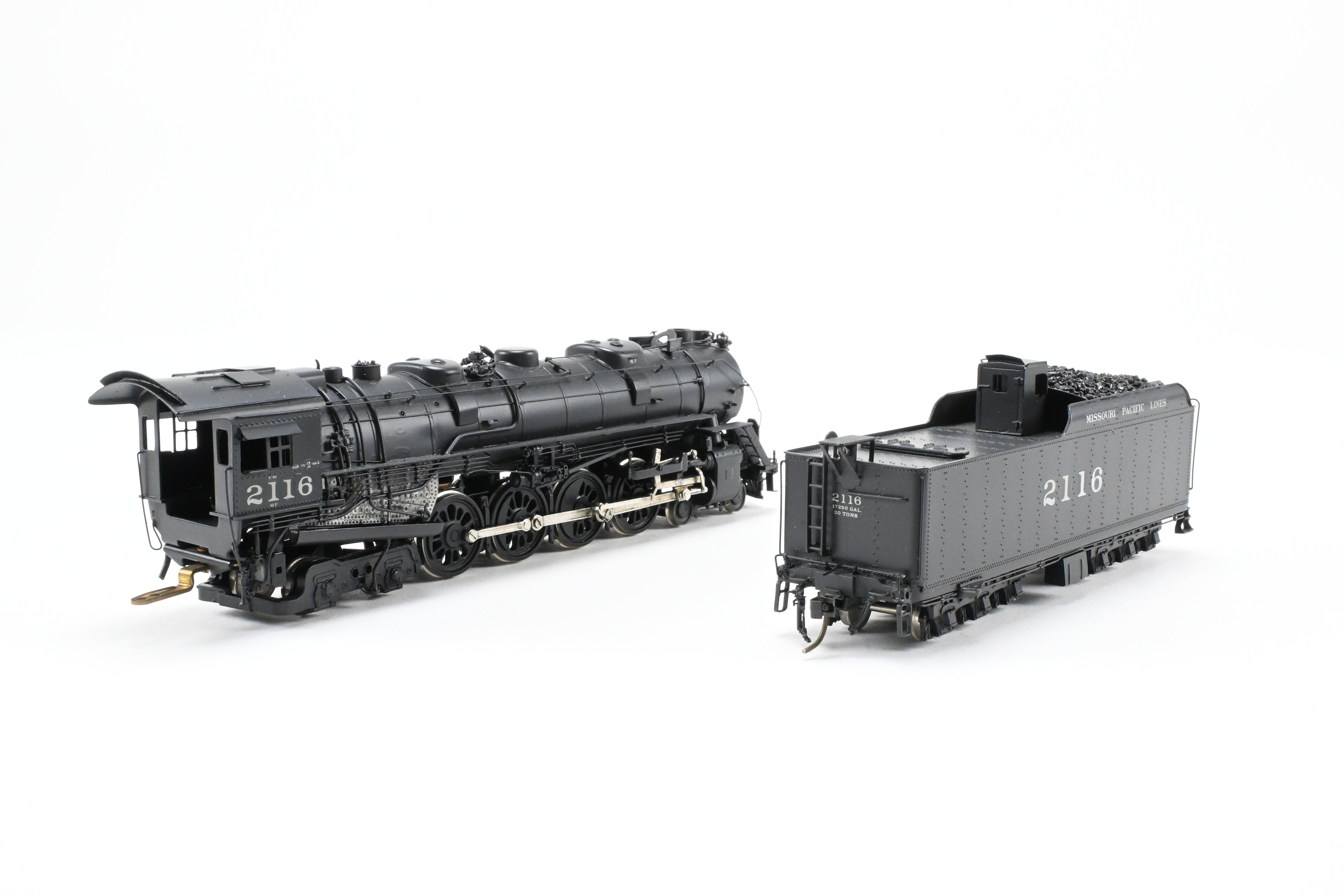 HO Scale Custom-Built Brass Model Train: Missouri Pacific 2100 Series 4-8-4 Locomotive, Custom Painted as No. 2116, One-of-a-Kind Creation by Joe G. Collias