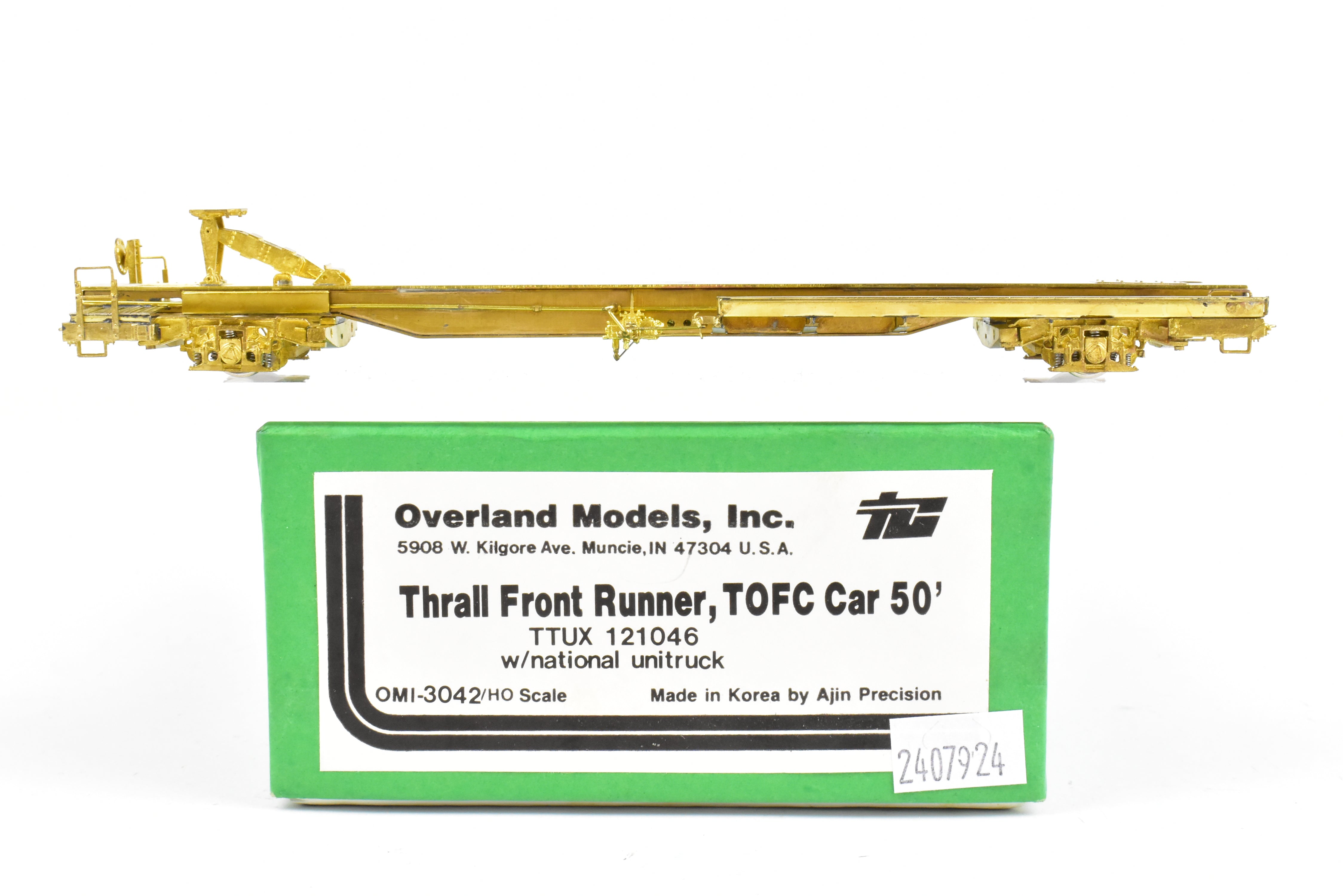 HO Brass OMI 50' TOFC Car TTUX 121046 with National Unitruck