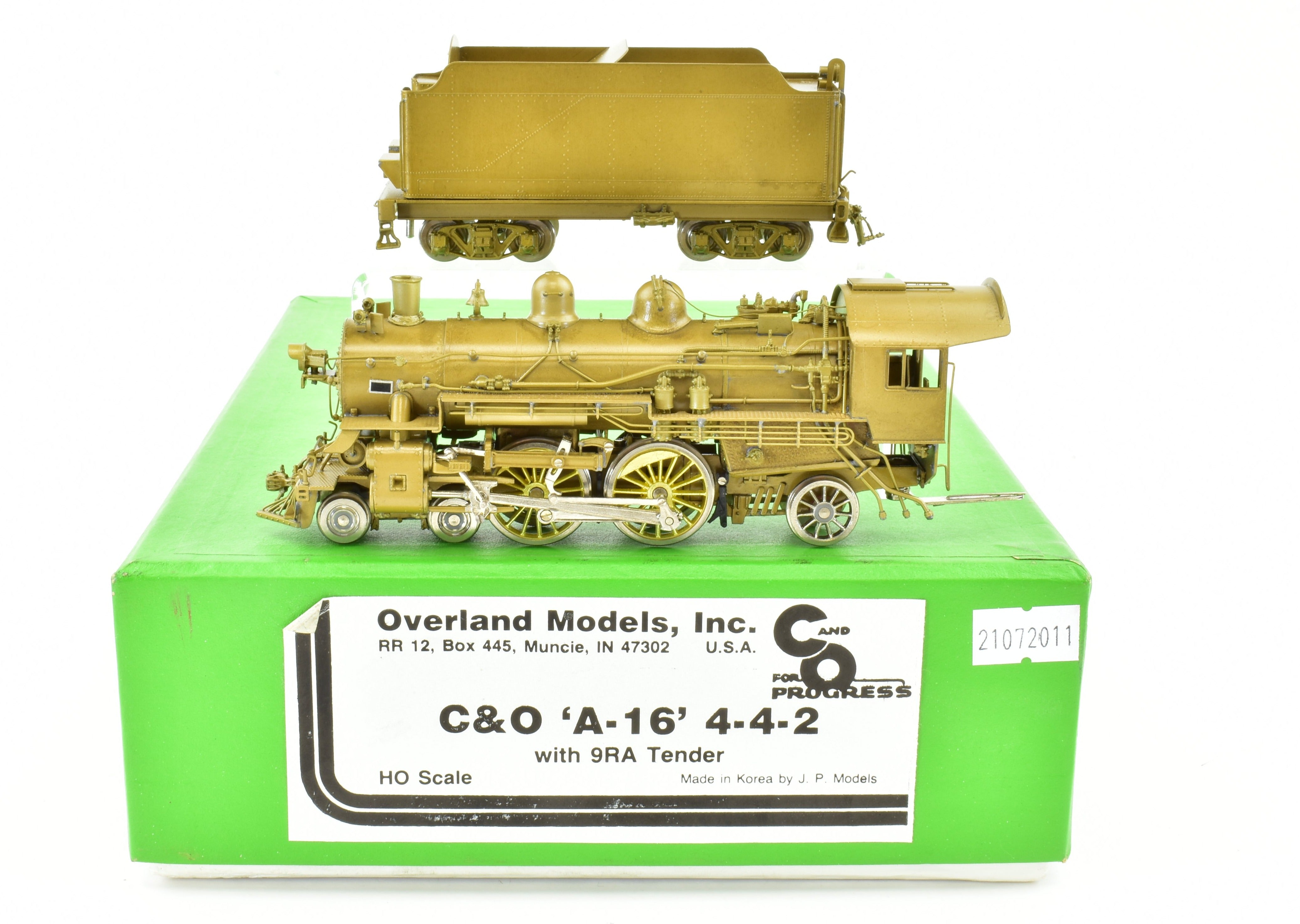 HO Scale Brass Model Train - Overland Models, Inc. Chesapeake & Ohio A - 16 4 - 4 - 2 Atlantic Locomotive by J.P. Models