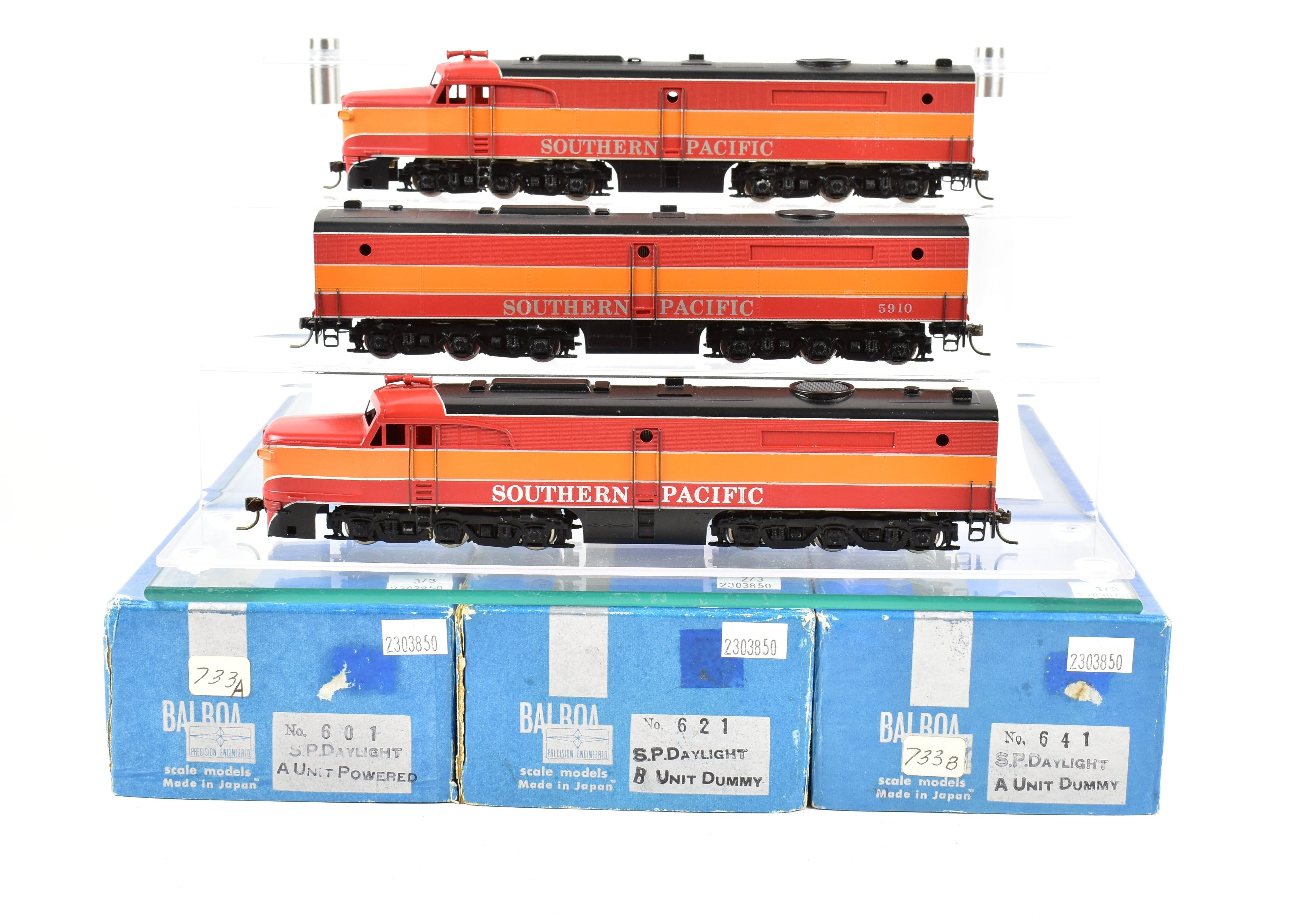 HO Scale Brass Balboa SP - Southern Pacific Daylight PA - 1 A - B - A Locomotive Set with Factory Painting