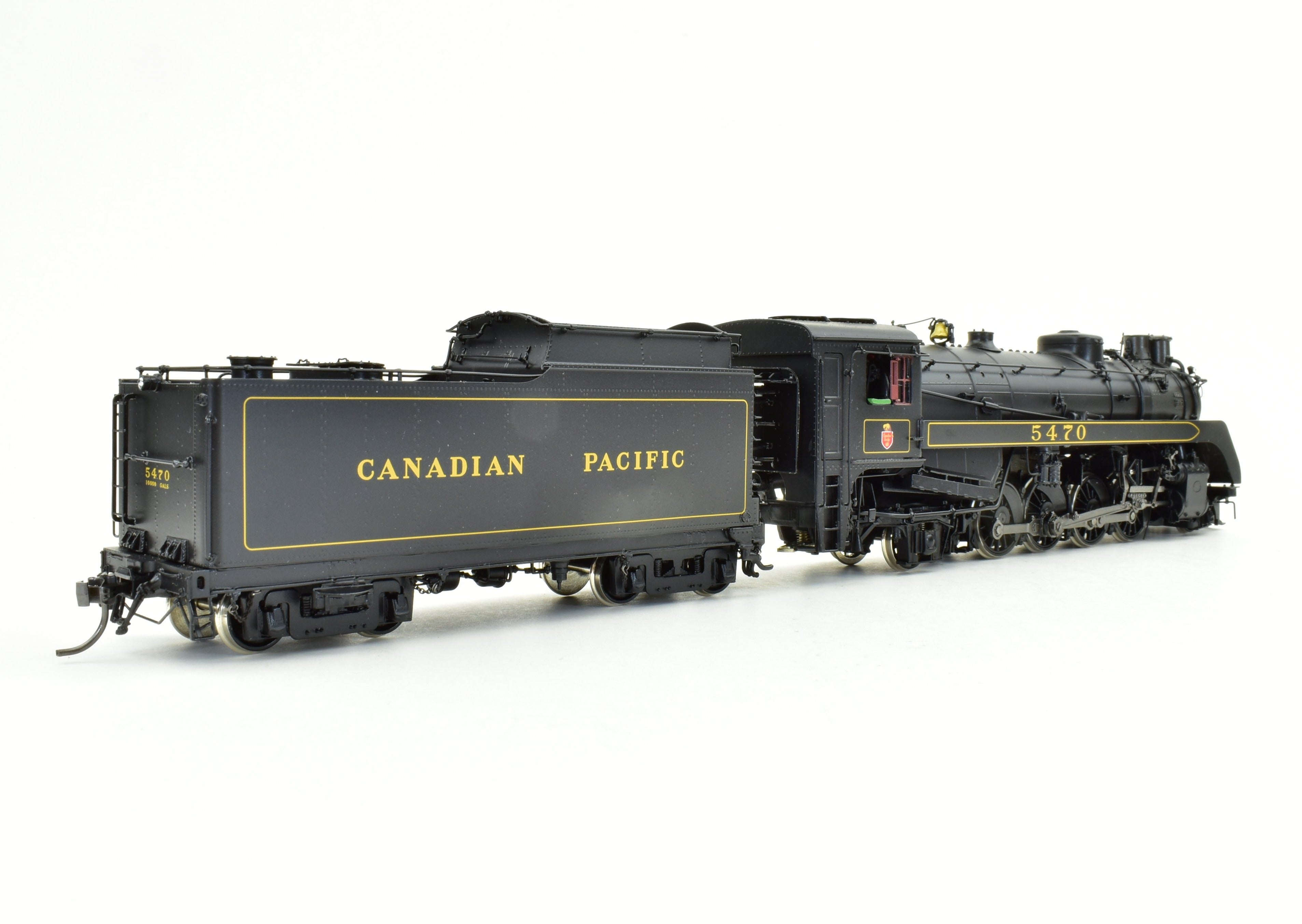 HO Scale Brass Model Train - Division Point CPR (Canadian Pacific Railway) Class P - 2k 2 - 8 - 2 Steam Locomotive #5470 with Front Pilot