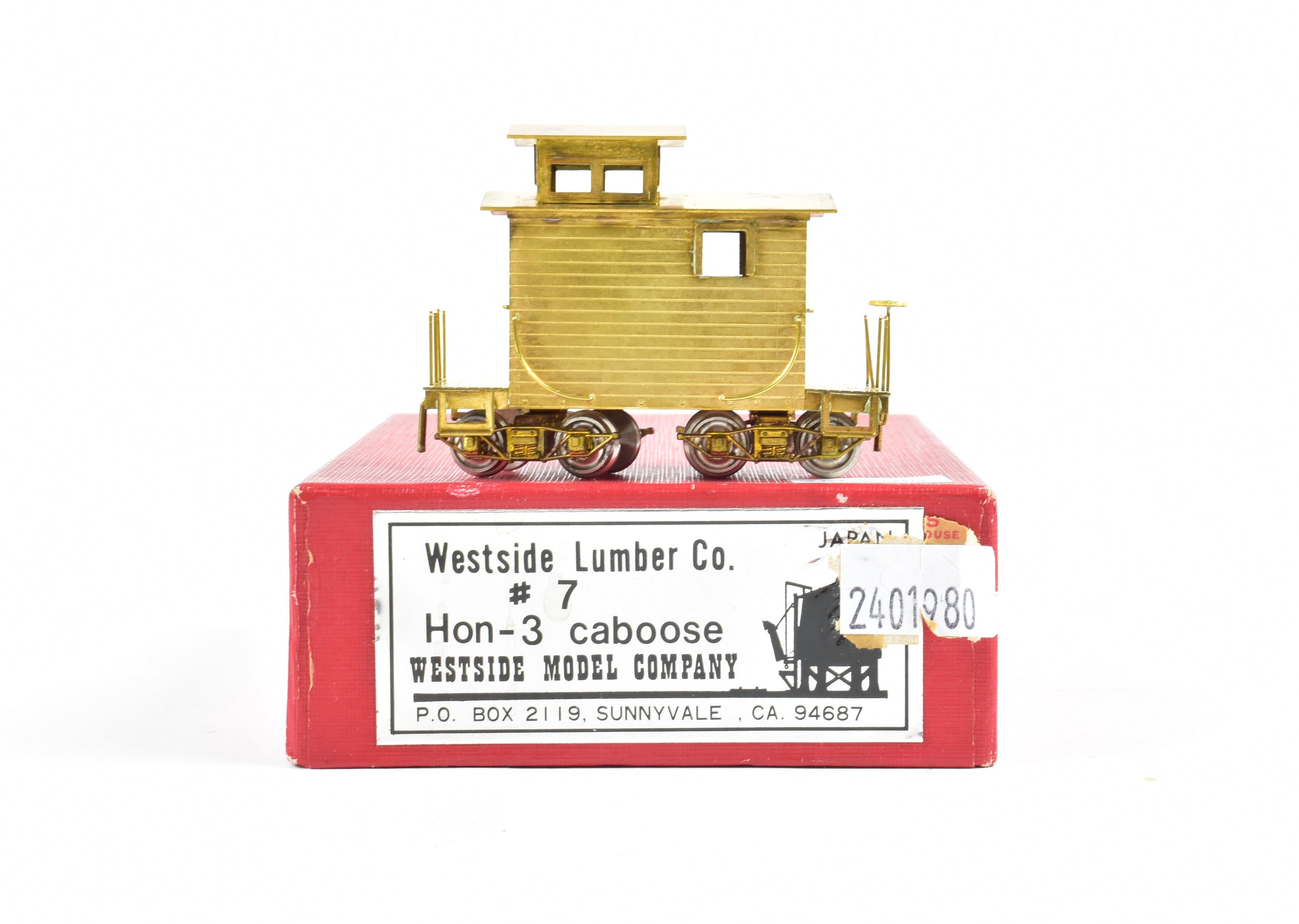 HOn3 Scale Brass Model Train Westside Lumber Co. Short Caboose No. 7 by Westside Model Co.