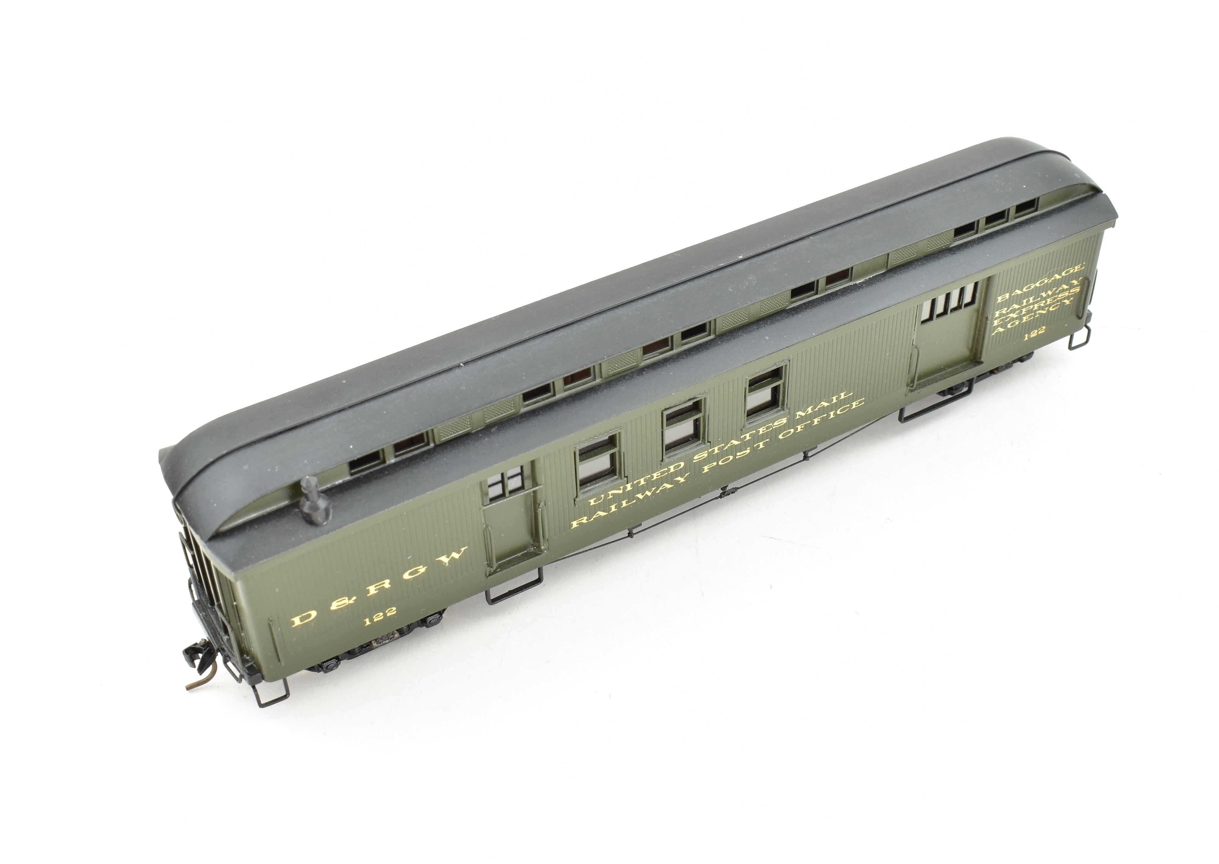 HOn3 Scale Custom-Painted Brass D&RGW - Denver & Rio Grande Western RPO Car by NJ Custom Brass, No Original Box